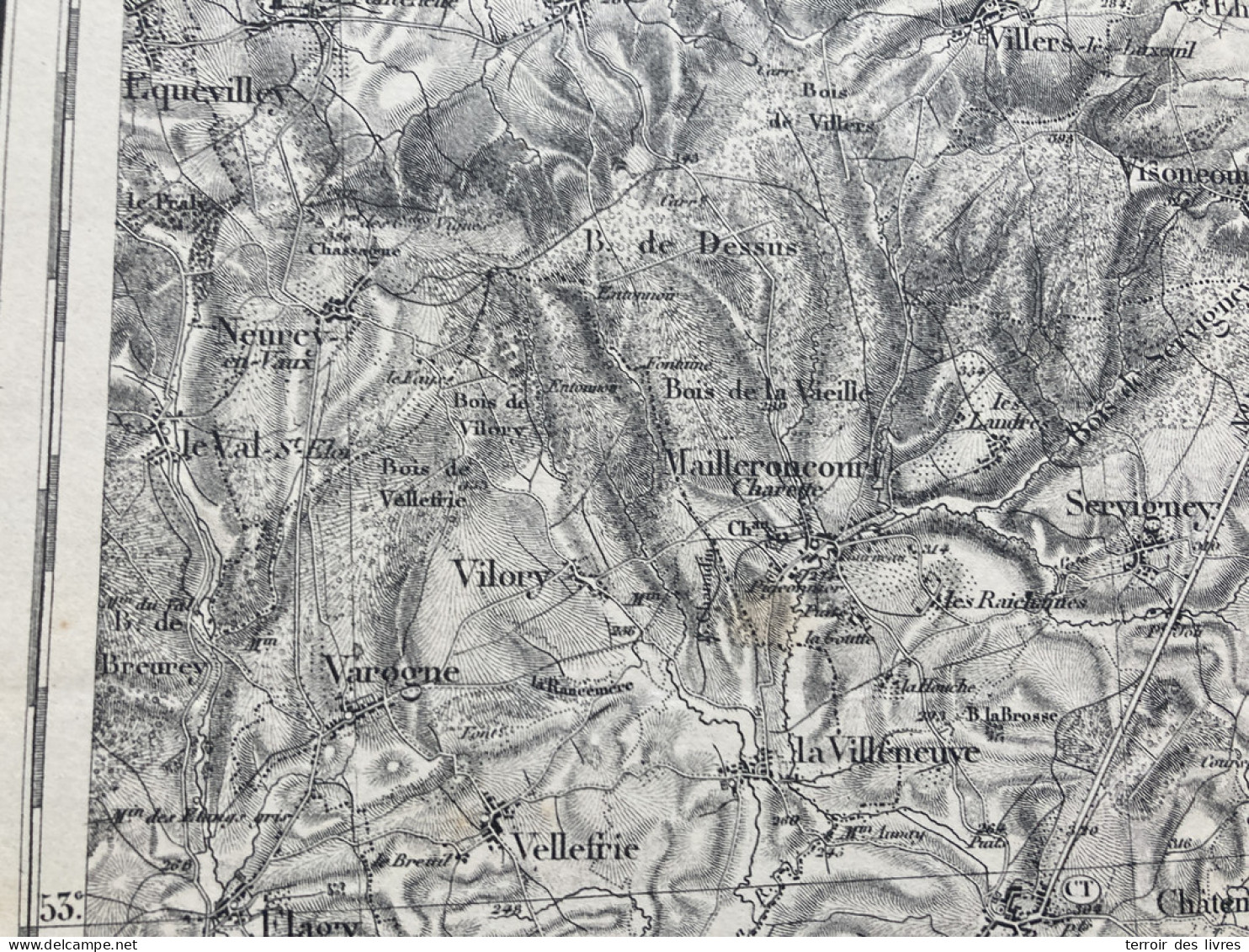 Carte état Major LURE S.O. 1839 1896 35x54cm ADELANS COLOMBE-LES-BITHAINE DAMBENOIT-LES-COLOMBE GENEVREY BETONCOURT-LES- - Geographical Maps