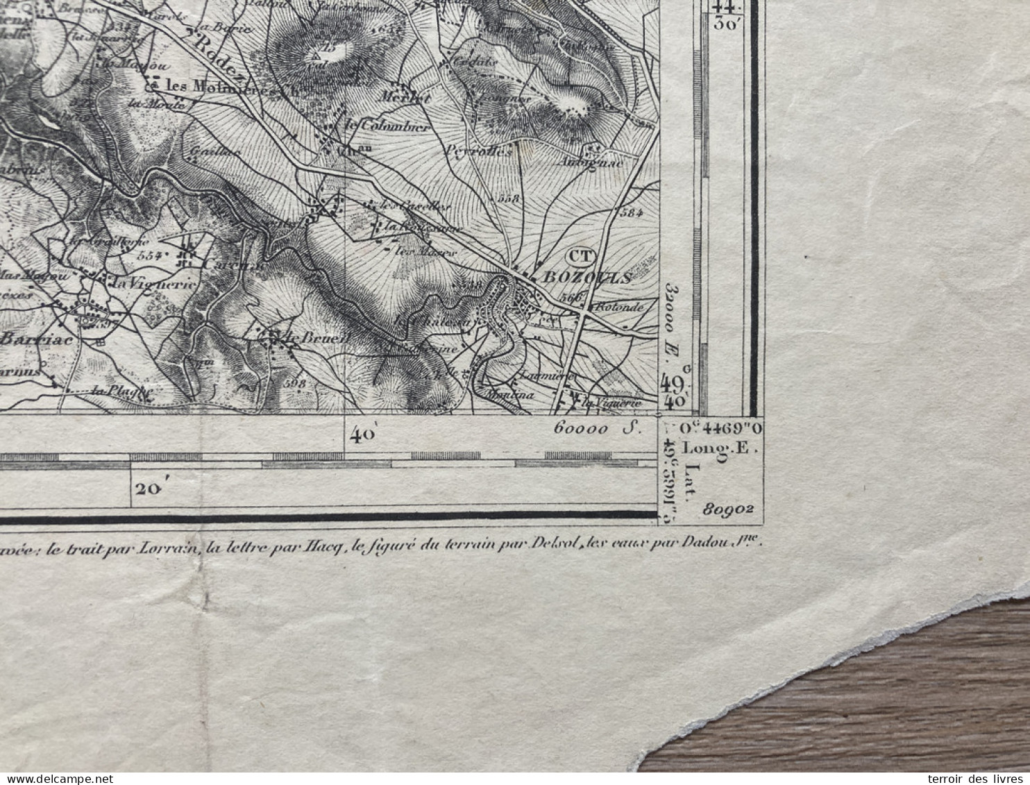 Carte état Major FIGEAC S.E. 1892 35x54cm SAINT FELIX DE LUNEL VILLECOMTAL CAMPUAC PRUINES MOURET GOLINHAC ESPEYRAC SENE - Geographische Kaarten