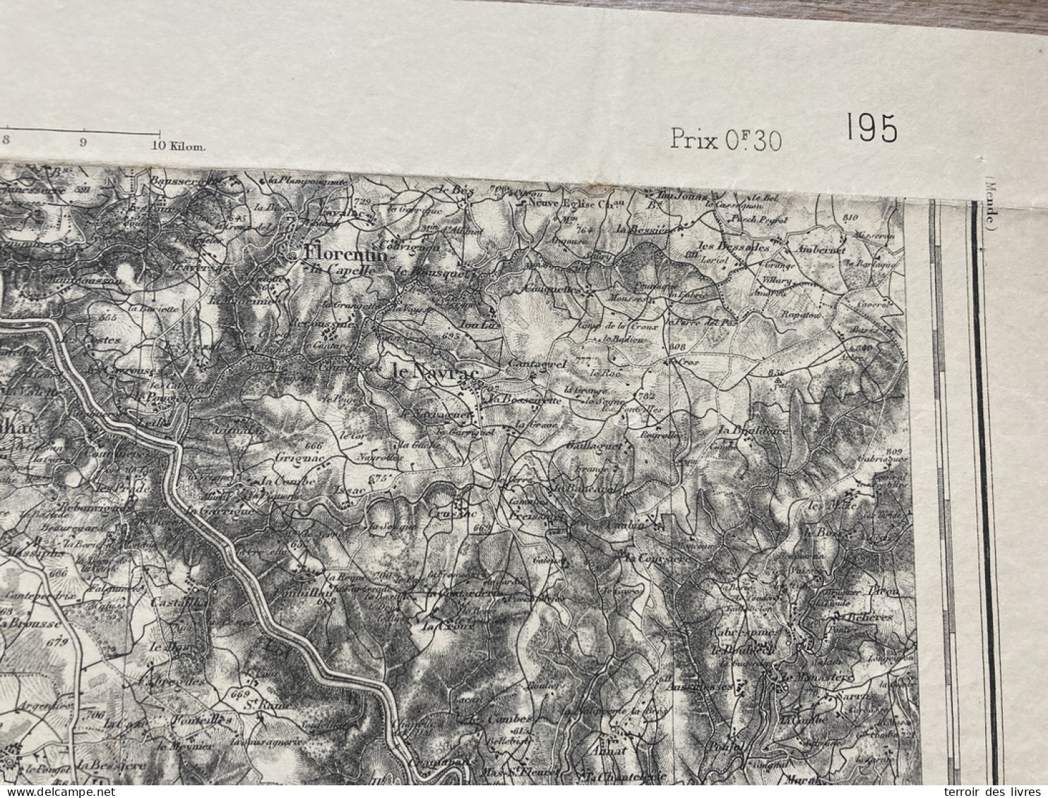 Carte état Major FIGEAC S.E. 1892 35x54cm SAINT FELIX DE LUNEL VILLECOMTAL CAMPUAC PRUINES MOURET GOLINHAC ESPEYRAC SENE - Geographical Maps