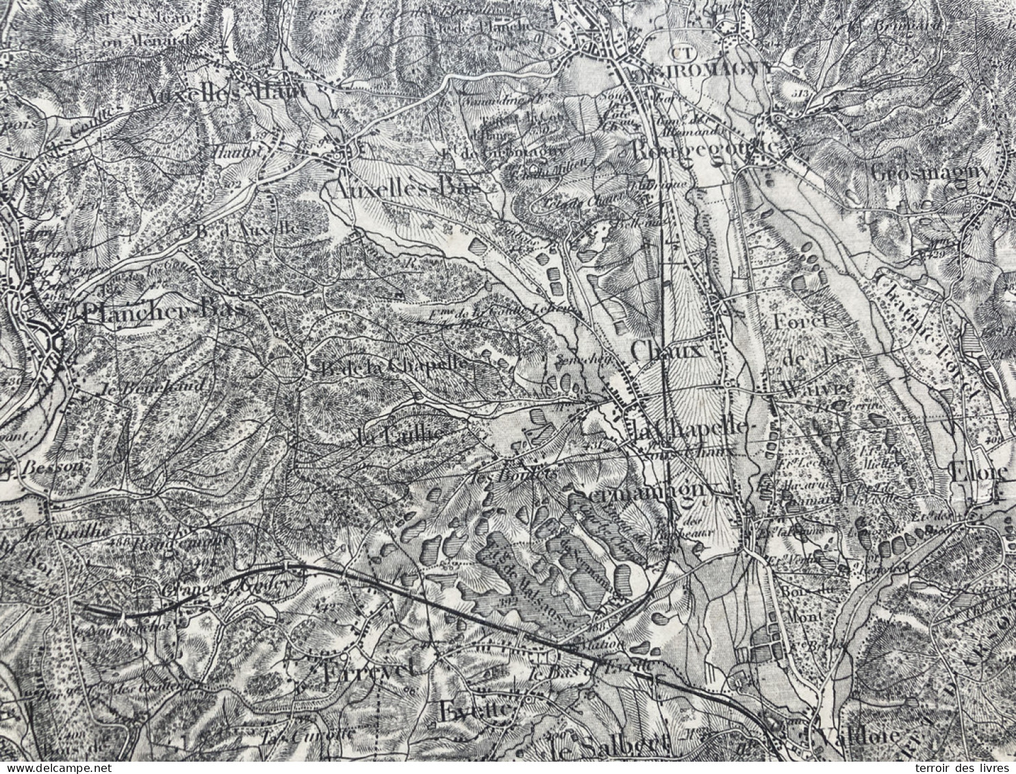 Carte état Major LURE S.E. 1896 35x54cm LACHAPELLE SOUS CHAUX CHAUX SERMAMAGNY ROUGEGOUTTE ELOIE EVETTE-SALBERT ERREVET  - Cartes Géographiques