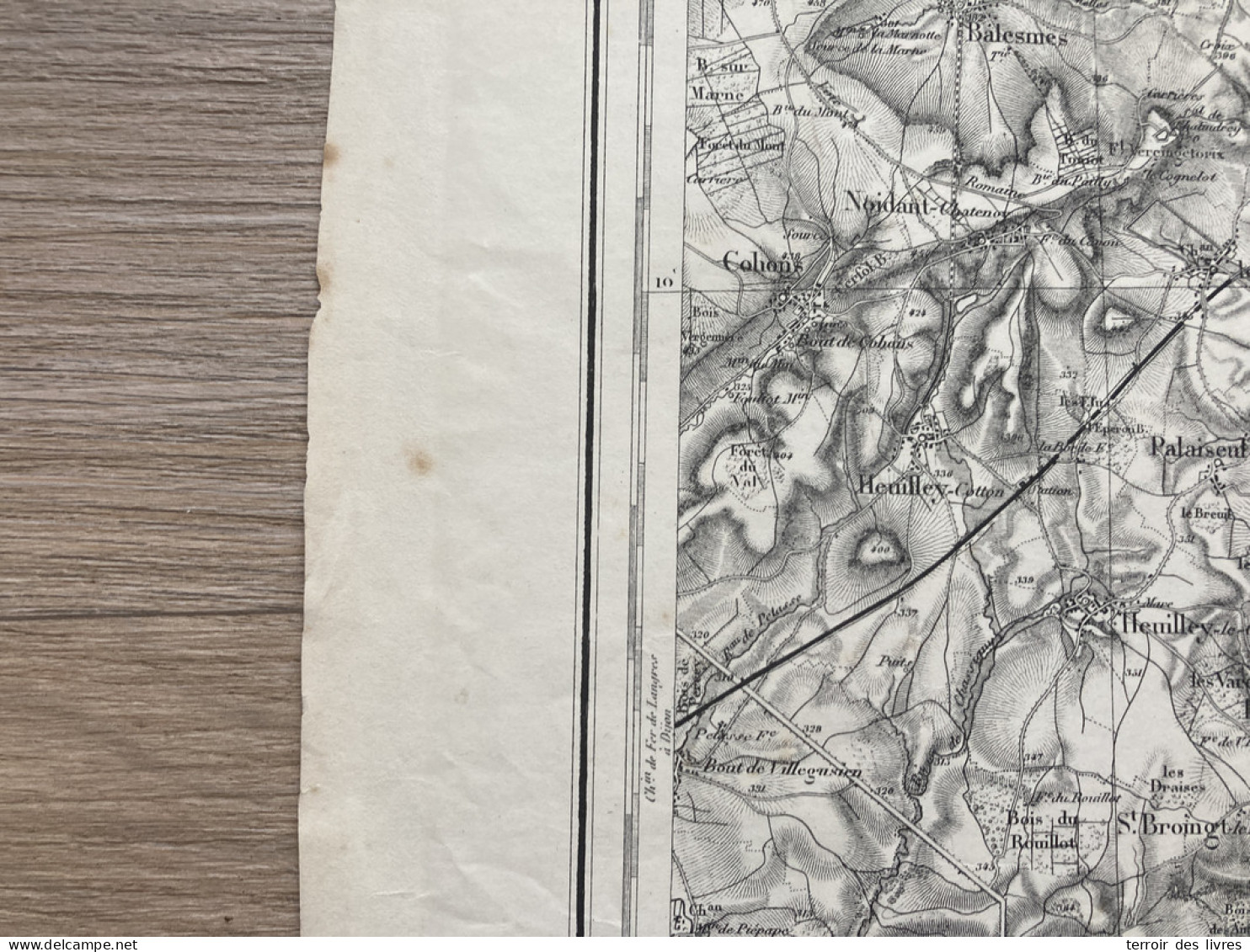 Carte état Major LANGRES S.O. 1845 1897 35x54cm BUSSIERES LES BELMONT CHAMPSEVRAINE POINSON-LES-FAYL GENEVRIERES SAULLES - Geographical Maps