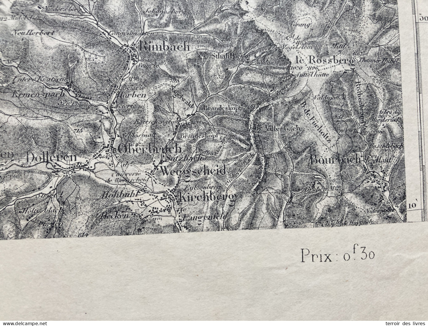 Carte état Major LURE 1896 35x54cm BUSSANG ST-MAURICE-SUR-MOSELLE FRESSE-SUR-MOSELLE LE-MENIL LE-THILLOT VENTRON CHATEAU - Geographical Maps