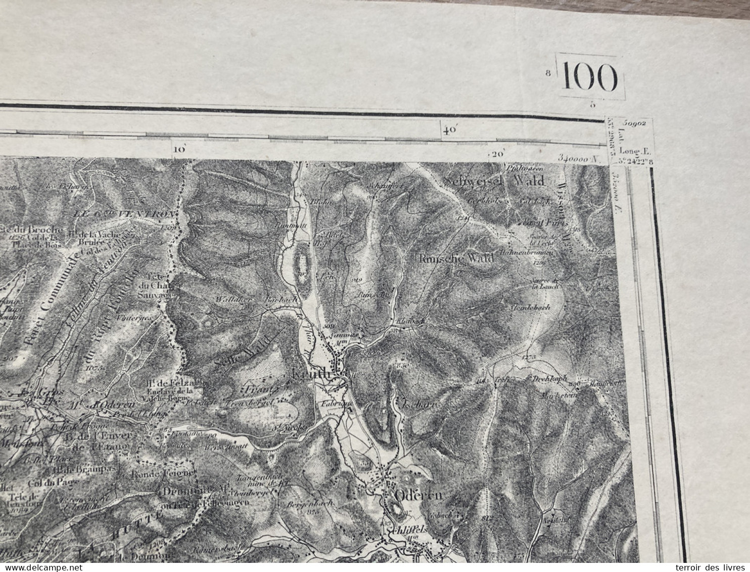 Carte état Major LURE 1896 35x54cm BUSSANG ST-MAURICE-SUR-MOSELLE FRESSE-SUR-MOSELLE LE-MENIL LE-THILLOT VENTRON CHATEAU - Cartes Géographiques