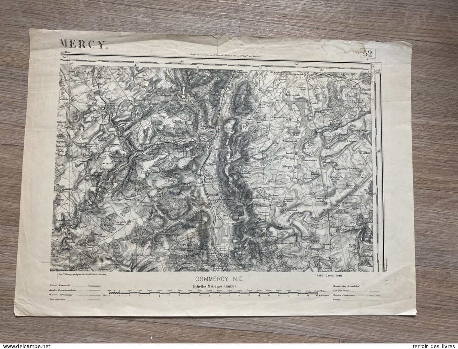 Carte état Major COMMERCY 1886 35x54cm ARNAVILLE NOVEANT-SUR-MOSELLE CORNY-SUR-MOSELLE ARRY BAYONVILLE-SUR-MAD PAGNY-SUR - Geographical Maps
