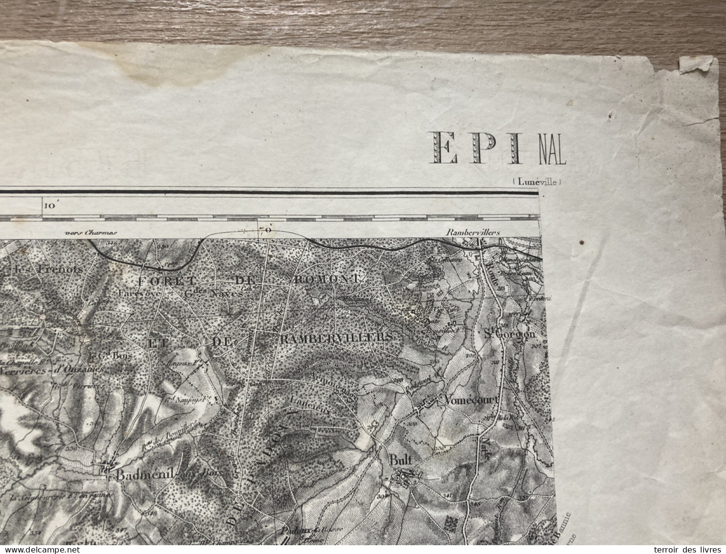 Carte état Major EPINAL 1896 35x54cm GIRMONT THAON-LES-VOSGES CHAVELOT IGNEY DOMEVRE-SUR-DURBION PALLEGNEY BAYECOURT ONC - Geographical Maps