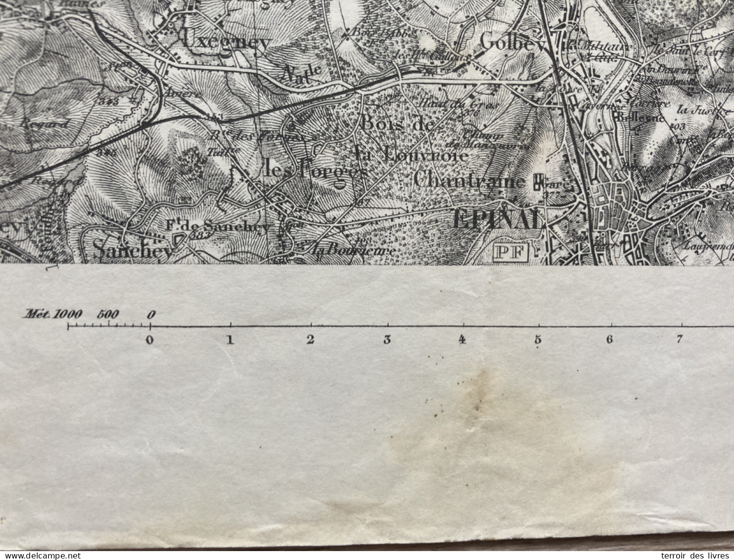 Carte état Major EPINAL 1896 35x54cm GIRMONT THAON-LES-VOSGES CHAVELOT IGNEY DOMEVRE-SUR-DURBION PALLEGNEY BAYECOURT ONC - Cartes Géographiques