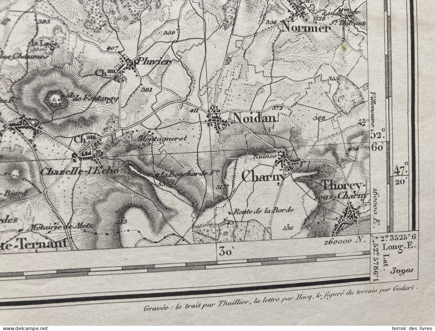 Carte état Major AVALLON S.E. 1897 35x54cm MONTIGNY SAINT BARTHELEMY BIERRE-LES-SEMUR THOSTE AISY-SOUS-THIL DOMPIERRE-EN - Geographical Maps
