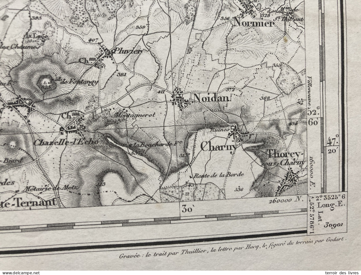 Carte état Major AVALLON S.E. 1897 35x54cm MONTIGNY SAINT BARTHELEMY BIERRE-LES-SEMUR THOSTE AISY-SOUS-THIL DOMPIERRE-EN - Geographische Kaarten