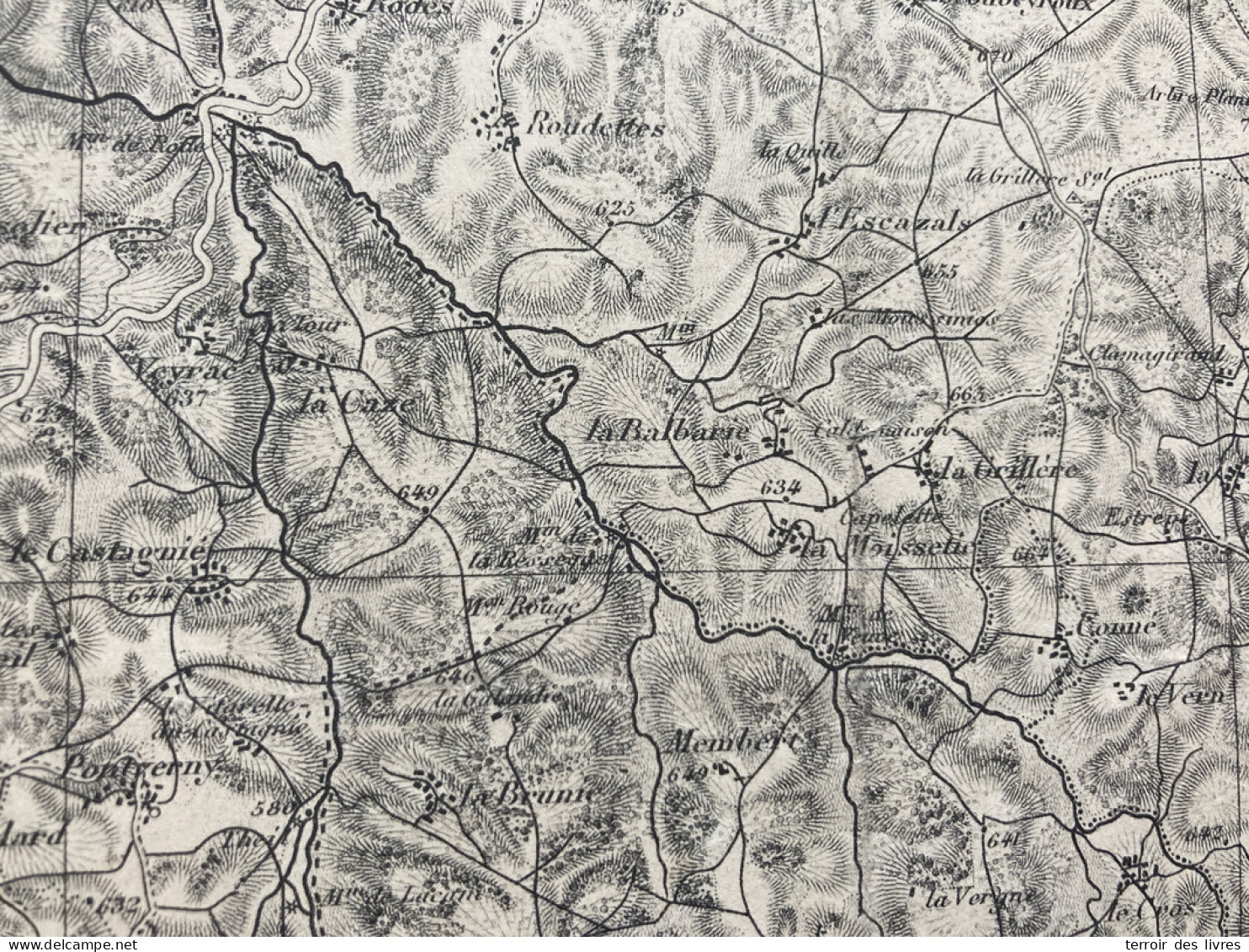 Carte état Major AURILLAC S.O. 1860 1892 35x54cm CALVIAC LAMATIVIE COMIAC SOUSCEYRAC TEYSSIEU SIRAN CAMPS-ST-MATHURIN-LE - Geographical Maps