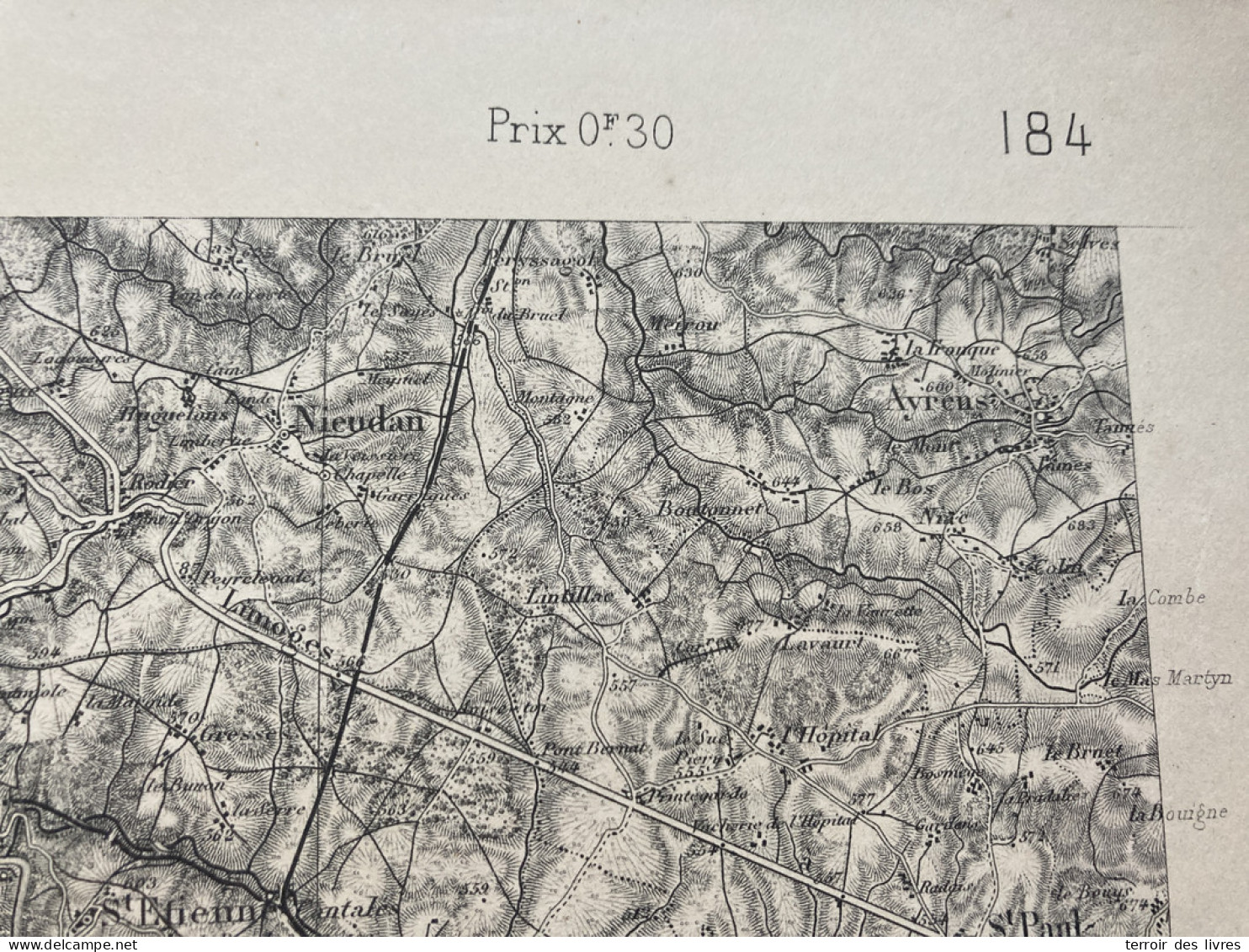 Carte état Major AURILLAC S.O. 1860 1892 35x54cm CALVIAC LAMATIVIE COMIAC SOUSCEYRAC TEYSSIEU SIRAN CAMPS-ST-MATHURIN-LE - Cartes Géographiques