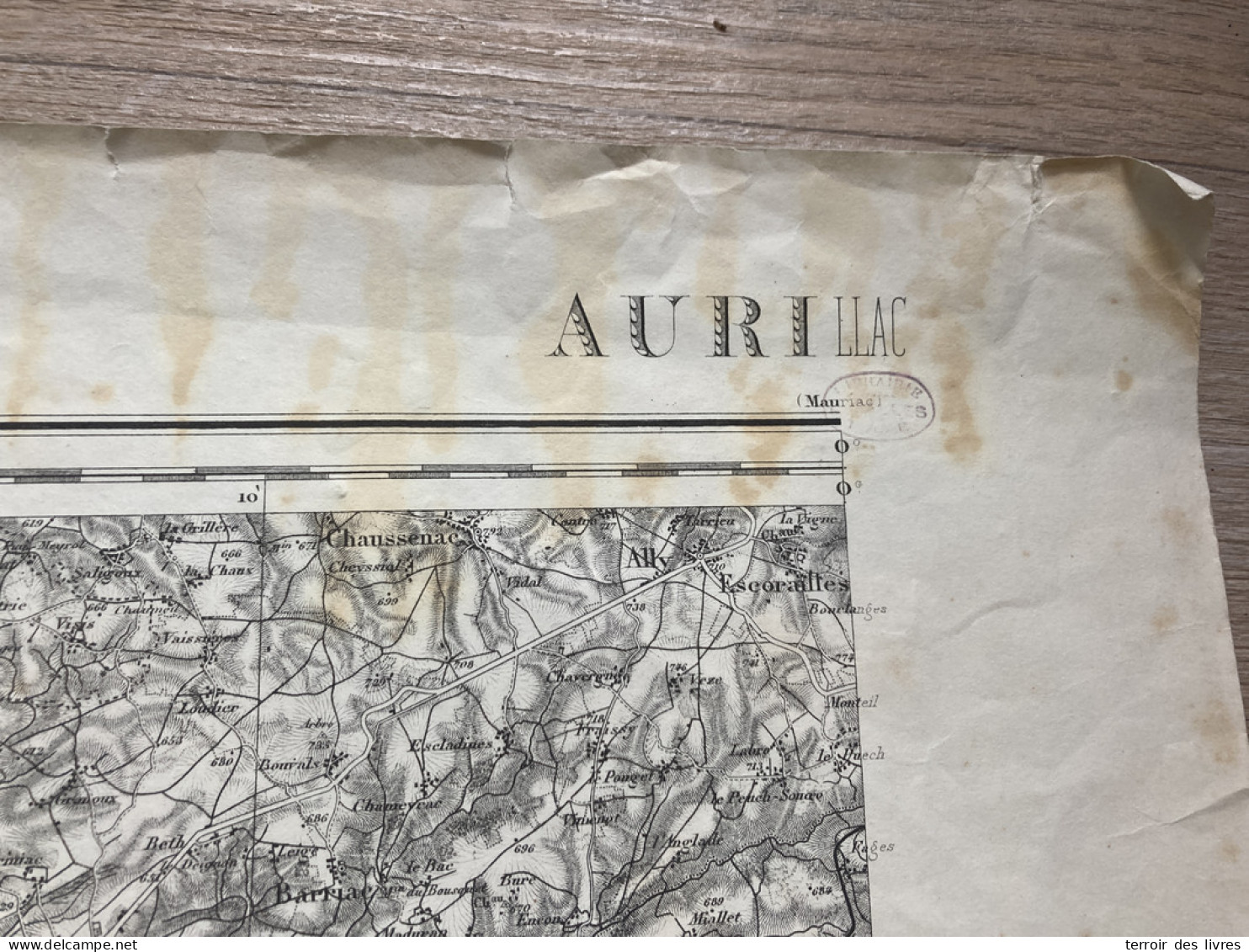 Carte état Major AURILLAC 1892 35x54cm SAINT CIRGUE LA LOUTRE ST-GENIEZ-O-MERLE GOULLES CROS-DE-MONTVERT ST-PRIVAT ST-JU - Geographische Kaarten