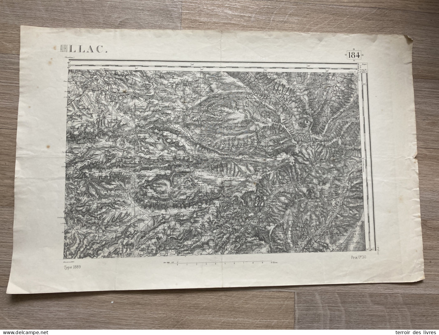 Carte état Major AURILLAC 1892 35x54cm SAINT PROJET DE SALERS FONTANGES LE-FAU TOURNEMIRE ST-PAUL-DE-SALERS ST-REMY-DE-S - Cartes Géographiques