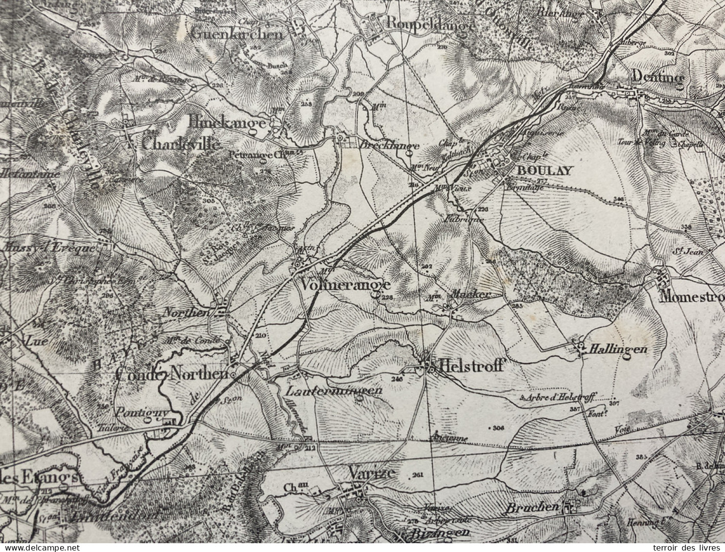 Carte état Major SARREGUEMINES S.O. 1901 33x50cm BOULAY MOSELLE ROUPELDANGE DENTING MOMERSTROFF HALLING-LES-BOULAY HELST - Geographical Maps