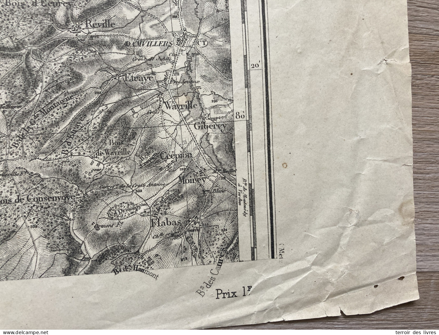 Carte état Major VERDUN 1895 33x50cm MURVAUX FONTAINES-ST-CLAIR LION-DEVANT-DUN MILLY-SUR-BRADON DUN-SUR-MEUSE BRANDEVIL - Geographical Maps