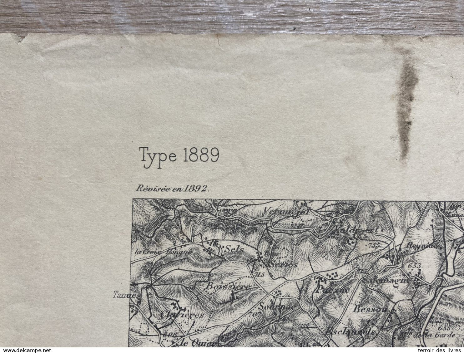 Carte état Major AURILLAC S.E. 1892 35x54cm VEZAC CARLAT YOLET GIOU-DE-MAMOU ST-ETIENNE-DE-CARLAT LABROUSSE ARPAJON-SUR- - Cartes Géographiques