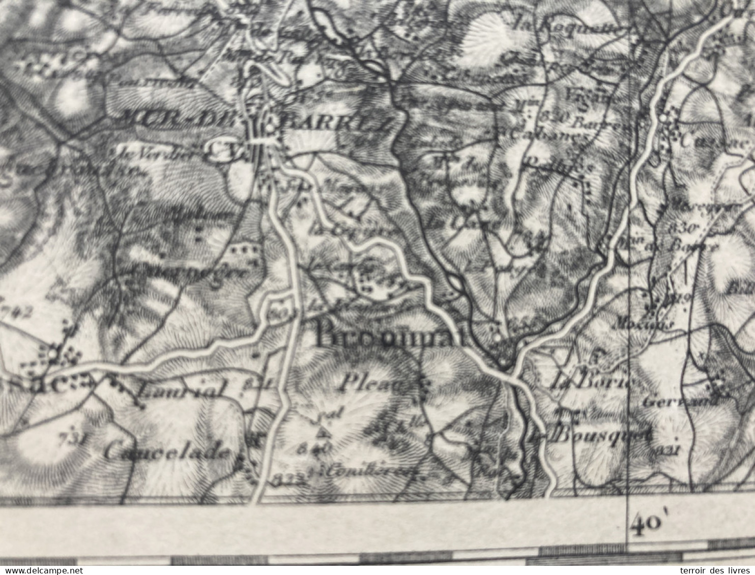 Carte état Major AURILLAC S.E. 1892 35x54cm VEZAC CARLAT YOLET GIOU-DE-MAMOU ST-ETIENNE-DE-CARLAT LABROUSSE ARPAJON-SUR- - Landkarten