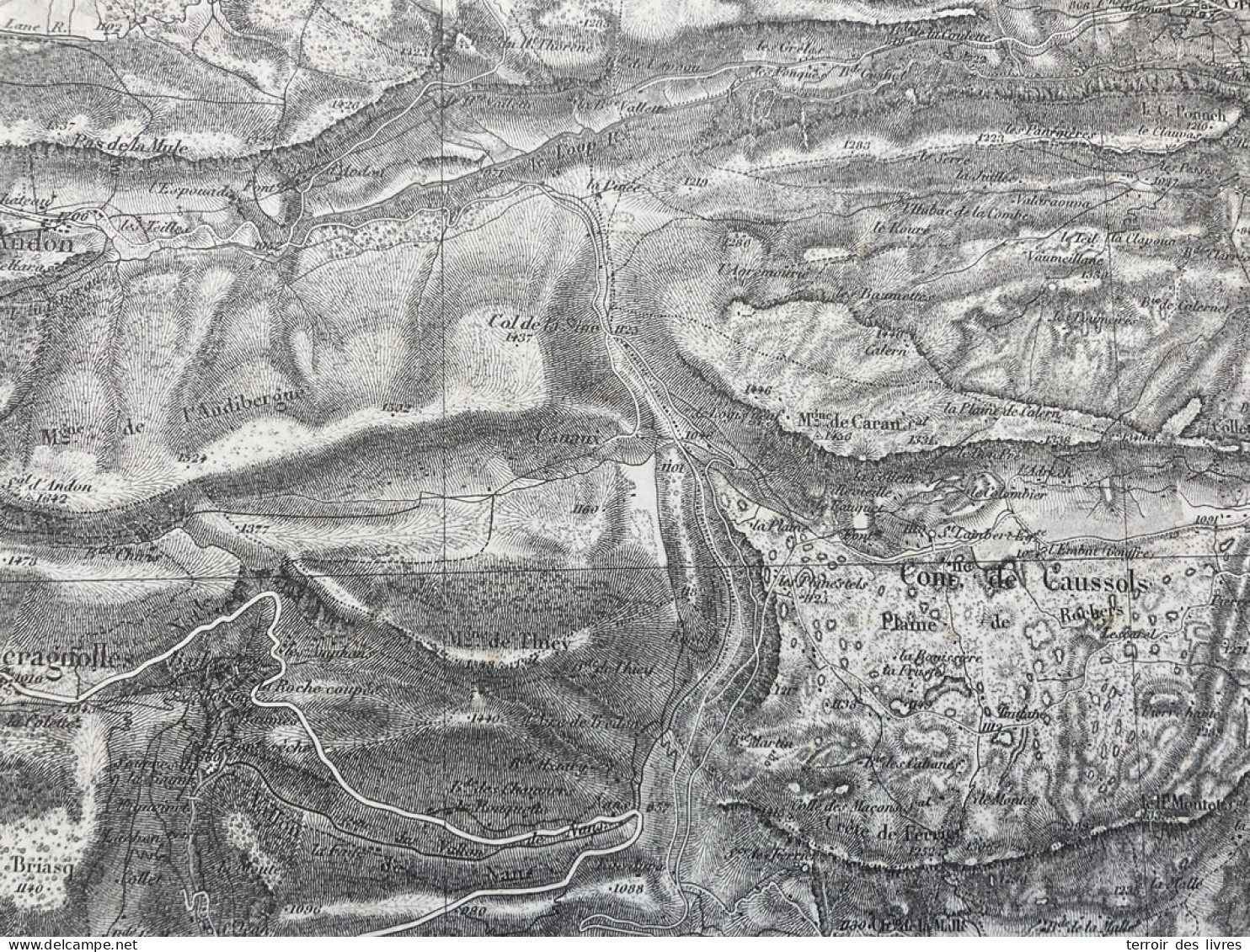 Carte état Major NICE S.O. 1878 1895 33x50cm CAUSSOLS SAINT-VALLIER-DE-THIEY CIPIERES GOURDON GREOLIERES MAGAGNOSC LE-BA - Cartes Géographiques