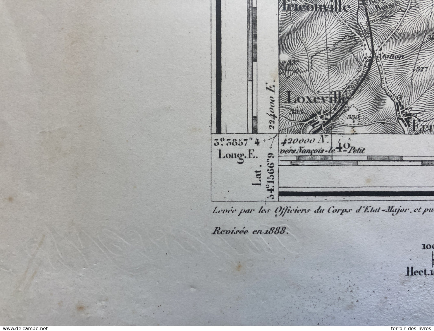 Carte état Major COMMERCY S.O. 1835 1888 33x50cm MARBOTTE APREMONT LA FORET VARNEVILLE LIOUVILLE LOUPMONT MARBOTTE ST-JU - Geographical Maps