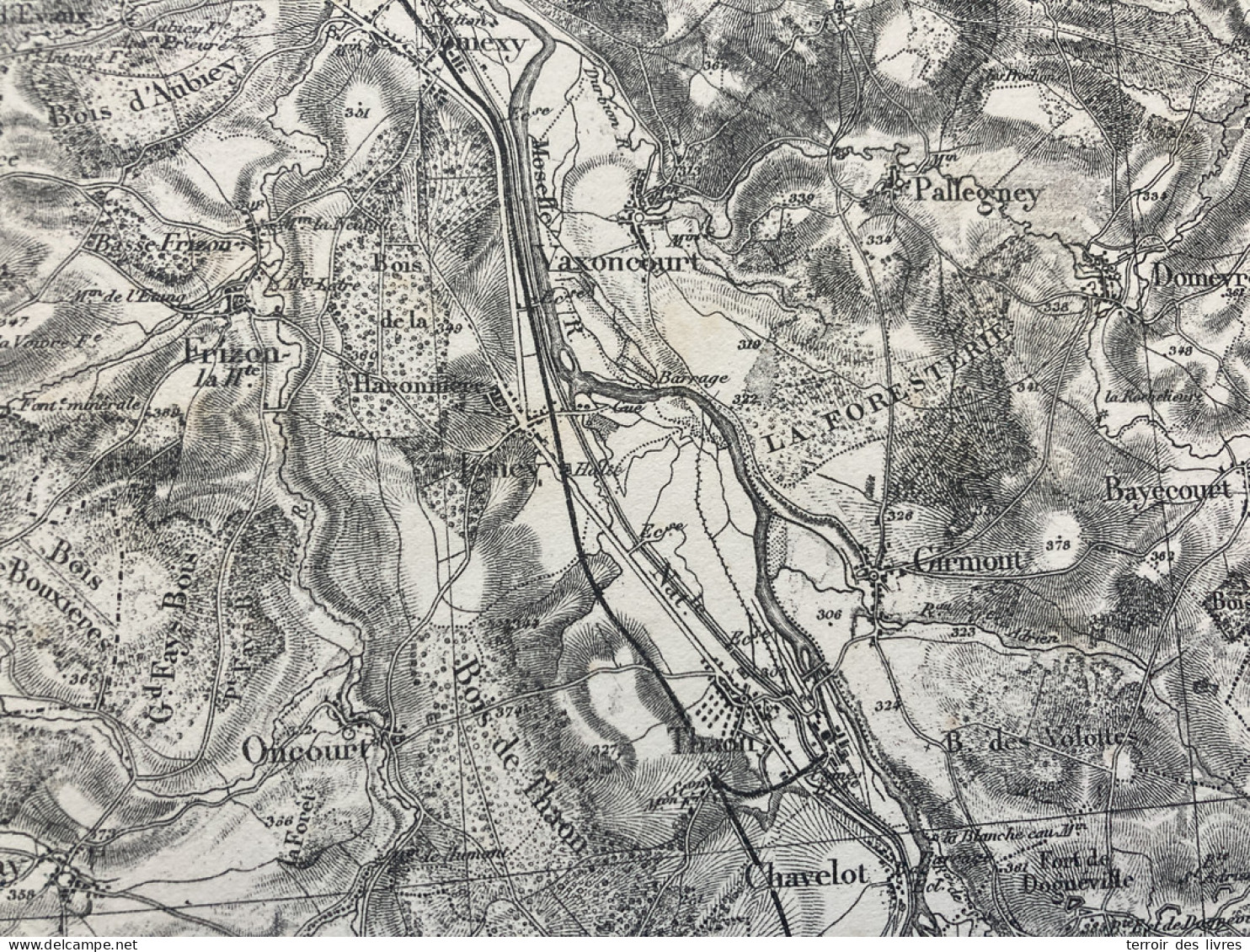 Carte état Major EPINAL 1888 33x50cm GIRMONT THAON-LES-VOSGES CHAVELOT IGNEY DOMEVRE-SUR-DURBION PALLEGNEY BAYECOURT ONC - Cartes Géographiques