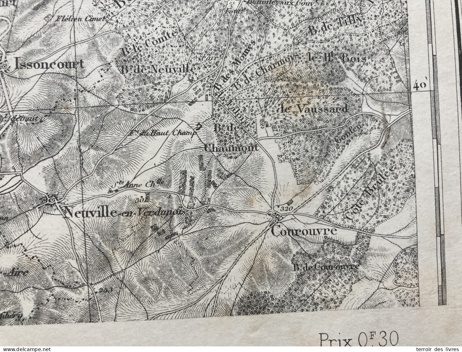 Carte état Major BAR-LE-DUC 1888 35x54cm IPPECOURT ST-ANDRE-EN-BARROIS JULVECOURT OSCHES FLEURY-SUR-AIRE BULAINVILLE NUB - Geographische Kaarten