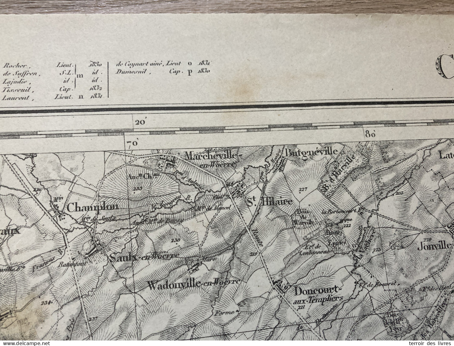 Carte état Major COMMERCY 1895 33x50cm DOMMARTIN LA MONTAGNE ST-REMY-LA-CALONNE HERBEUVILLE COMBRES-SOUS-LES-COTES HANNO - Geographical Maps