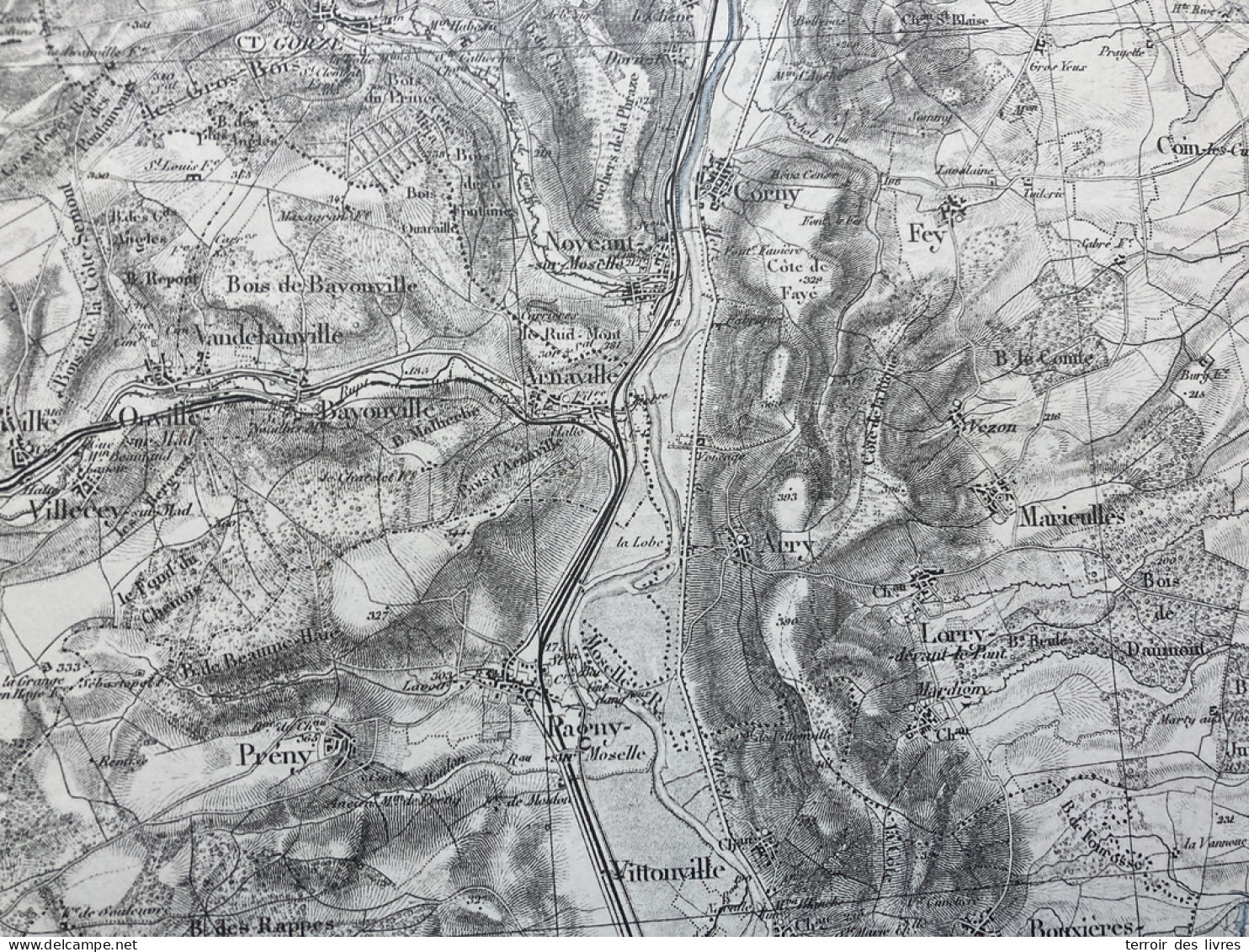Carte état Major COMMERCY 1888 33x50cm ARRY LORRY-MARDIGNY ARNAVILLE PAGNY-SUR-MOSELLE MARIEULLES VITTONVILLE NOVEANT-SU - Geographical Maps