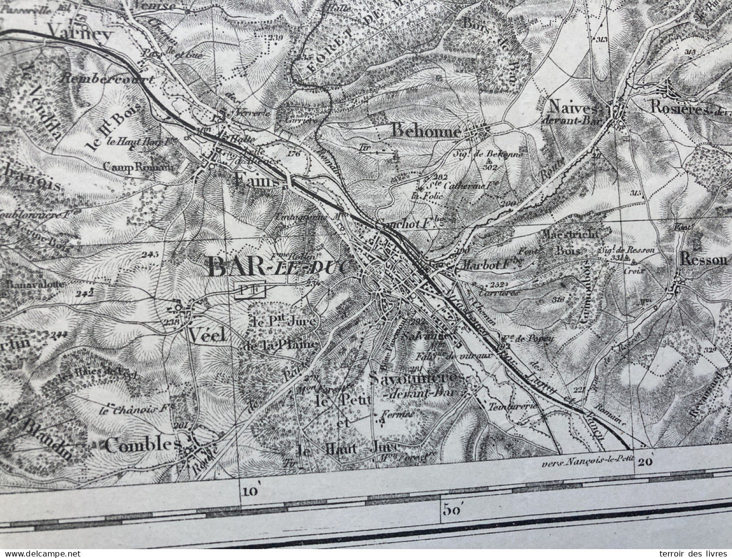 Carte état Major BAR LE DUC 1888 33x50cm HARGEVILLE LES HAUTS DE CHÉE GENICOURT-SOUS-CONDE HARGEVILLE-SUR-CHEE LOUPPY-SU - Cartes Géographiques