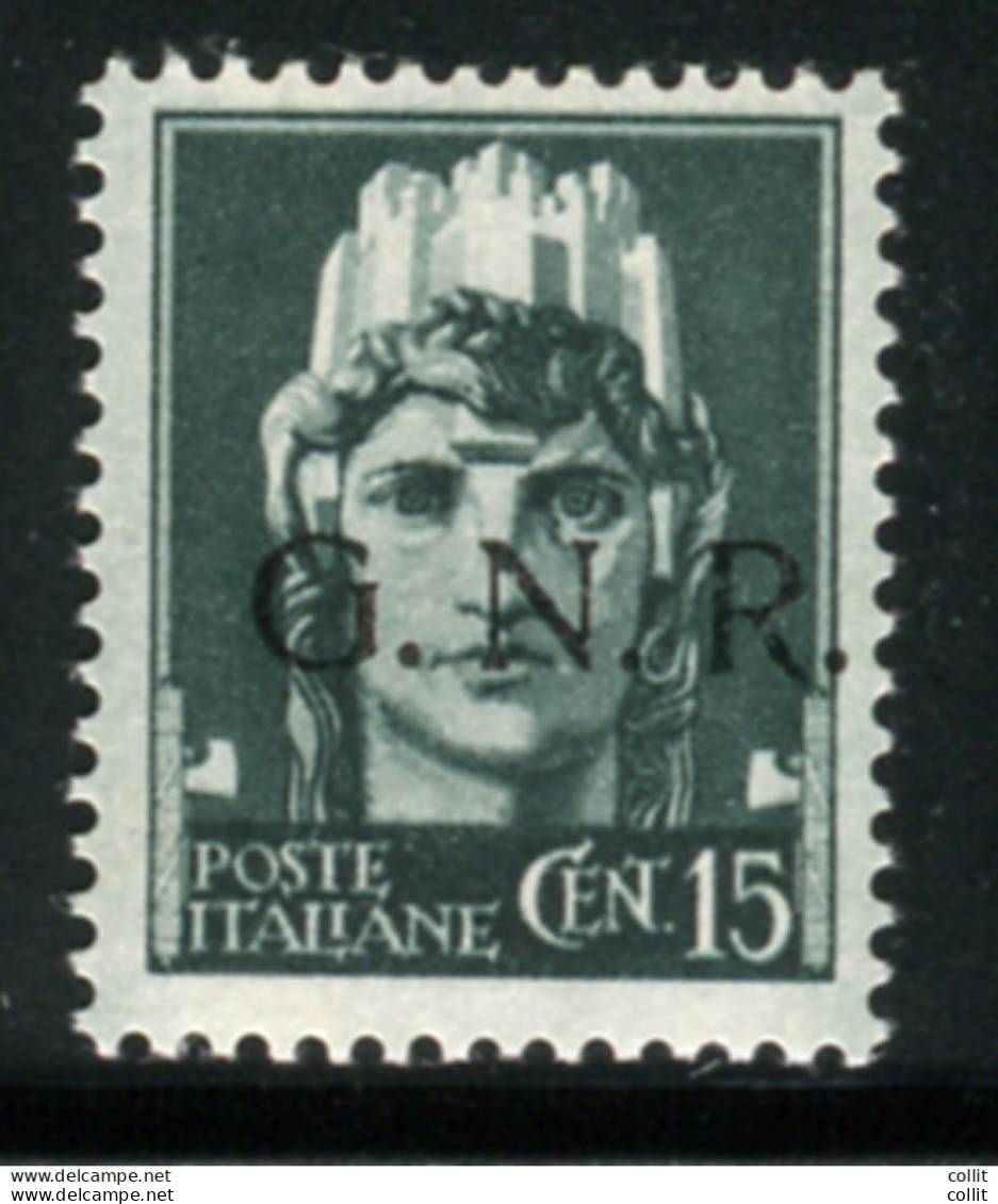 G.N.R. Cent. 15 N. 472A "errore Di Colore" - Soprastampa In Nero - Ungebraucht