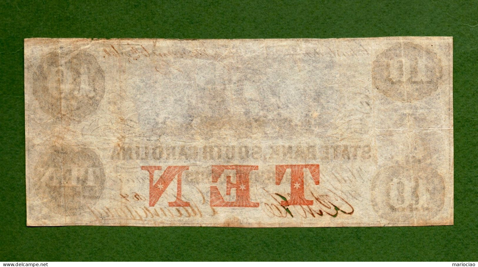 USA Note State Bank, South Carolina $10 Charleston 1860 N.804 - Altri & Non Classificati