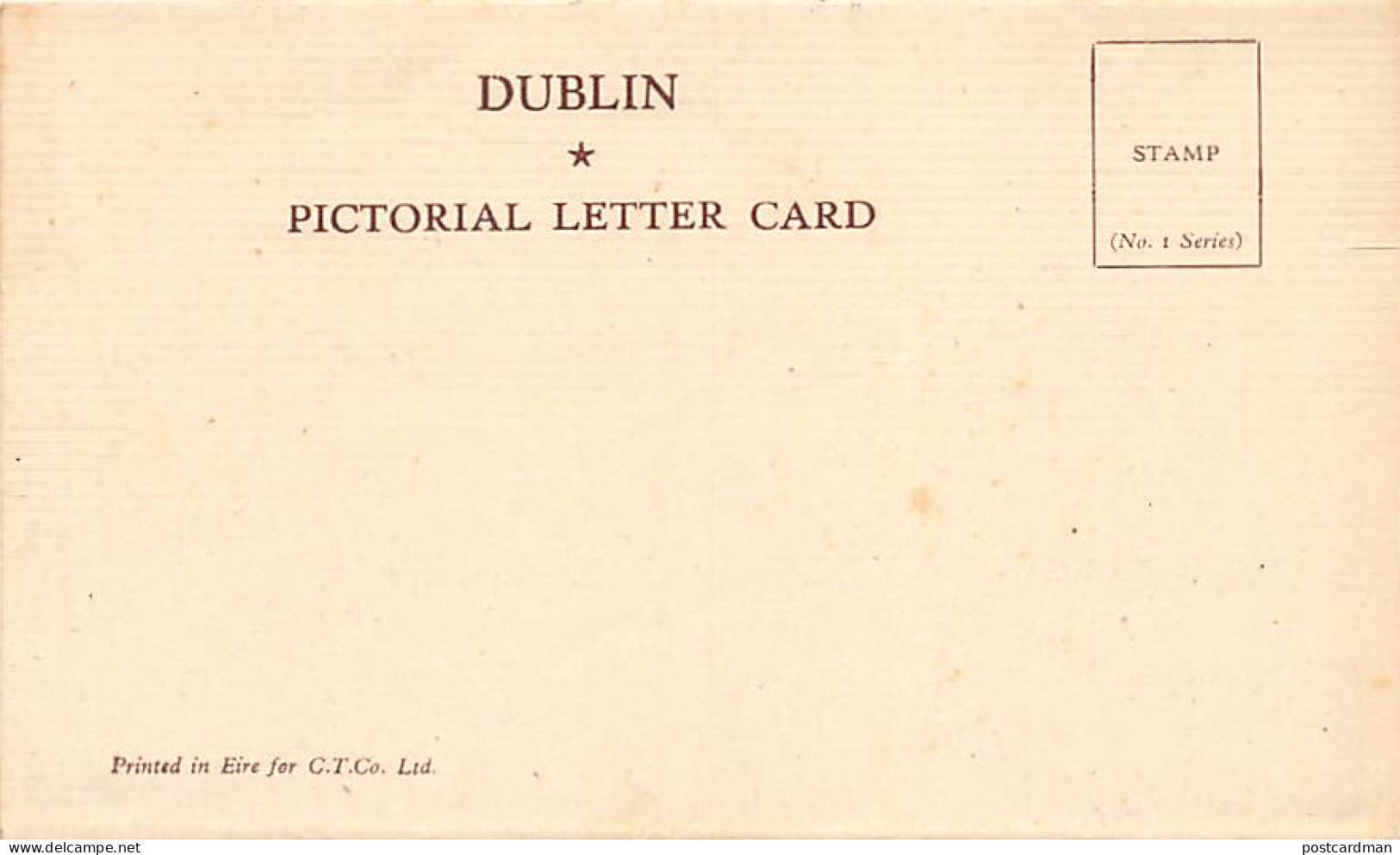 Eire - DUBLIN - Pictorial Letter Card - Publ. C. T. Co. - Dublin