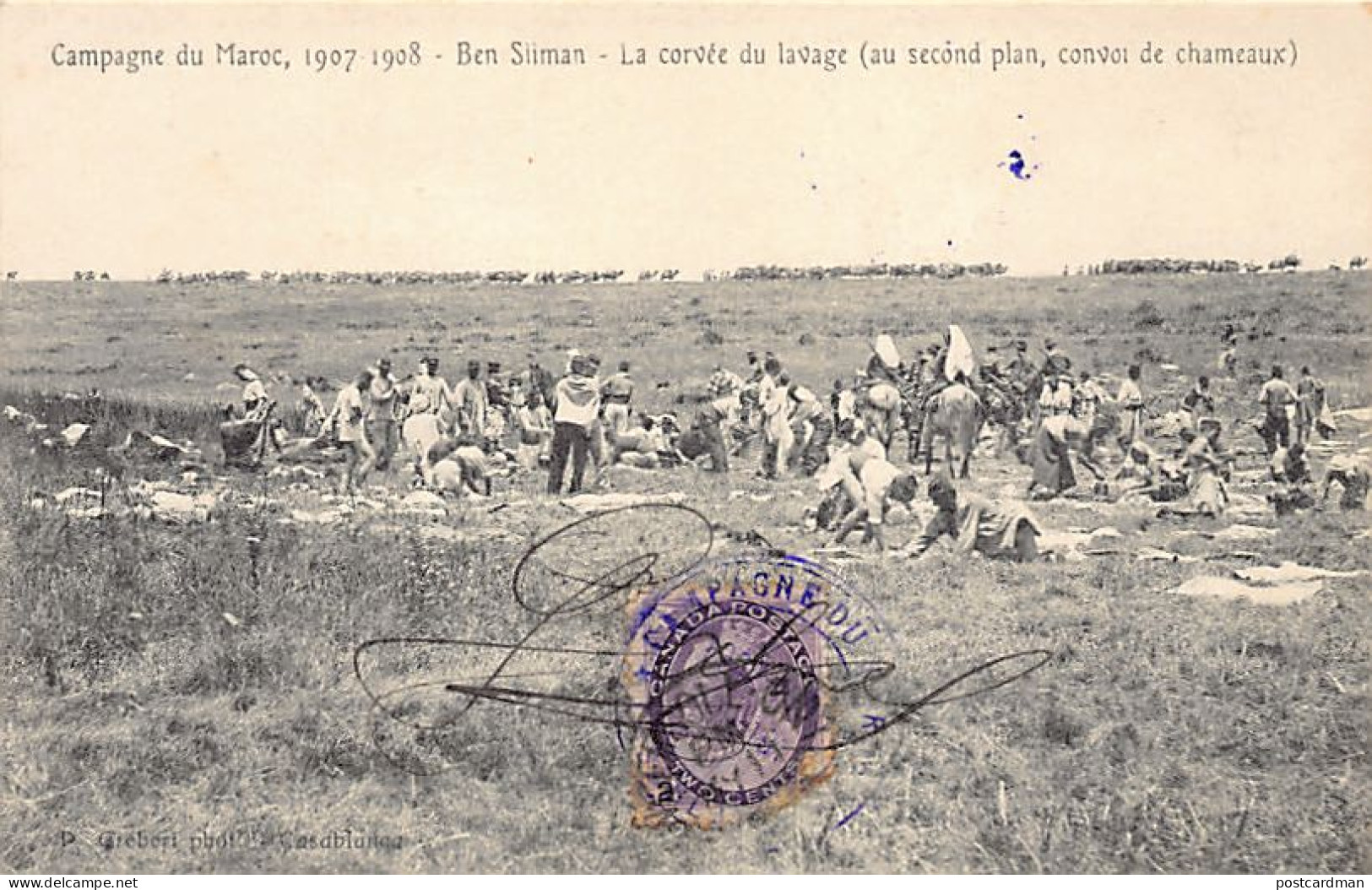 Campagne Du Maroc 1907 1908 - BEN SLIMAN - La Corvée Du Lavage - Ed. P. Grébert  - Sonstige & Ohne Zuordnung