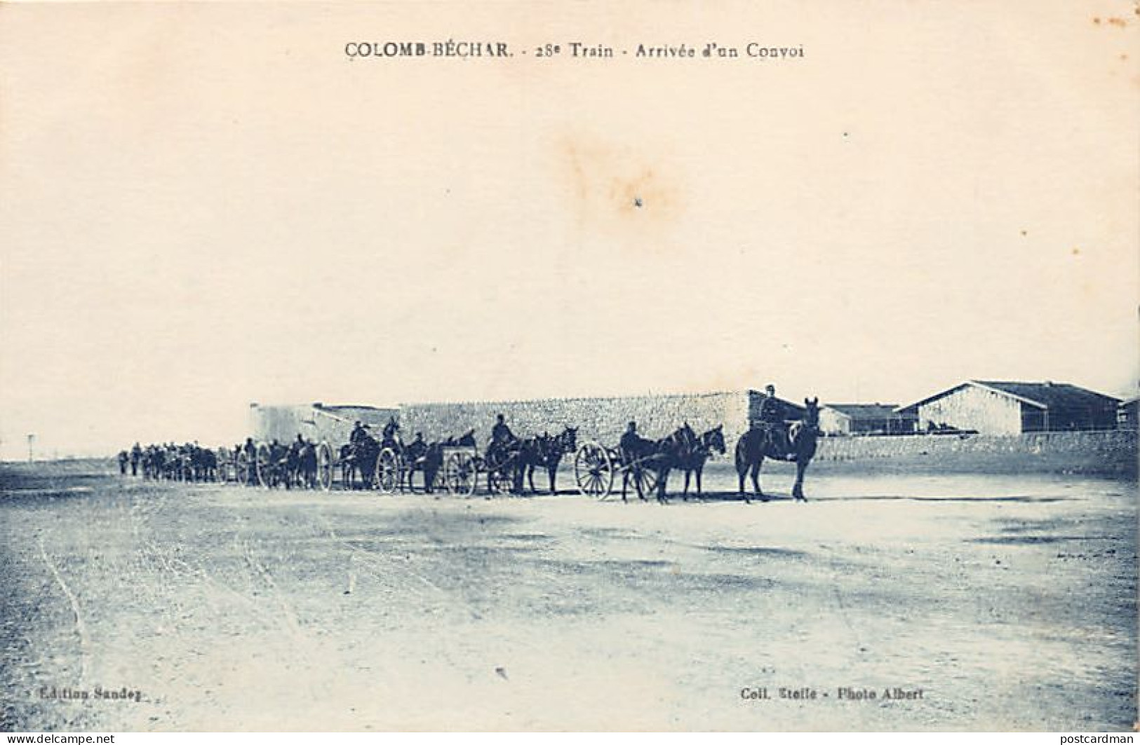 Algérie - COLOMB BÉCHAR - 28e Régiment Du Train - Arrivée D'un Convoi - Ed. Sandoz  - Bechar (Colomb Béchar)