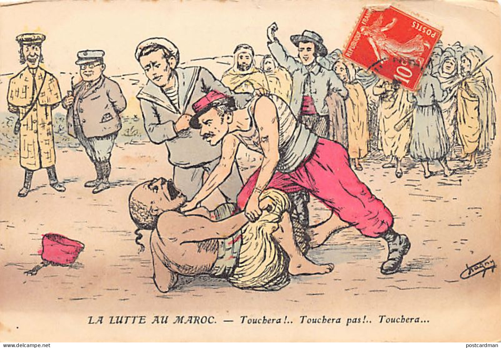 Maroc - La Lutte Au Maroc - Caricature De Chagny - Ed. L. Chagny  - Autres & Non Classés