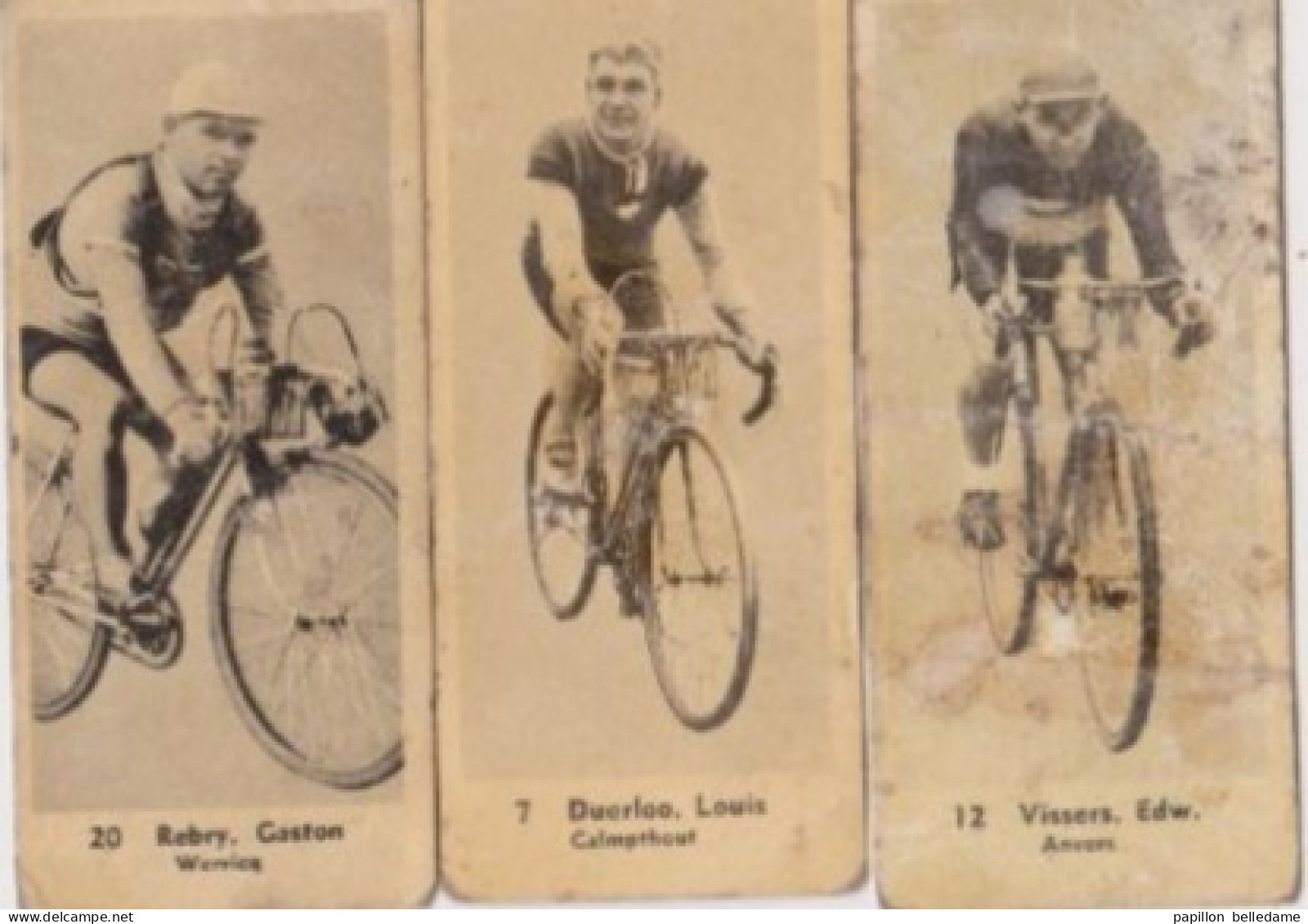 Coureurs Cyclistes Belges   Louis DUERLOO (kalmthout) - Gaston REBRY (Wervicq) - Edw. VISSERS (Anvers) - Sonstige & Ohne Zuordnung