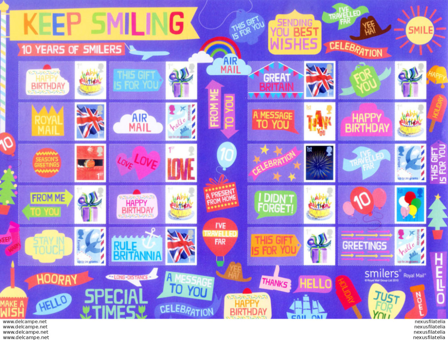 Smilers. "Keep Smiling" 2010. - Blocks & Miniature Sheets