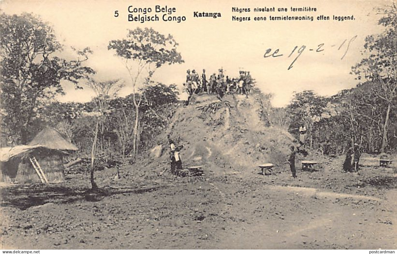 Congo Kinshasa - KATANGA - Indigènes Nivelant Une Termitière - Entier Postal 5 Centimes - Ed. Congo Belge 5 - Belgisch-Congo