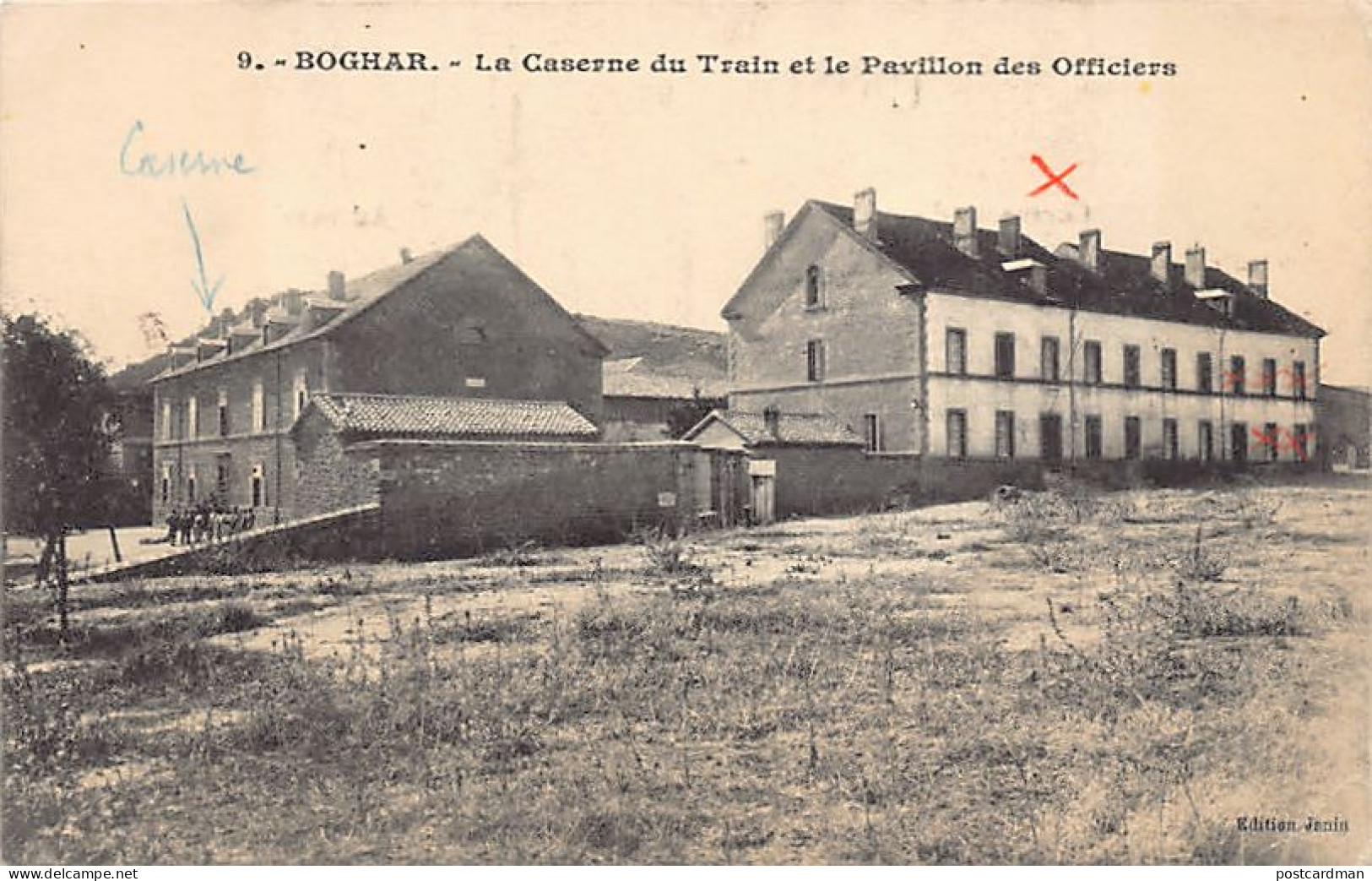 BOGHAR - La Caserne Du Train Et Le Pavillon Des Officiers - Autres & Non Classés