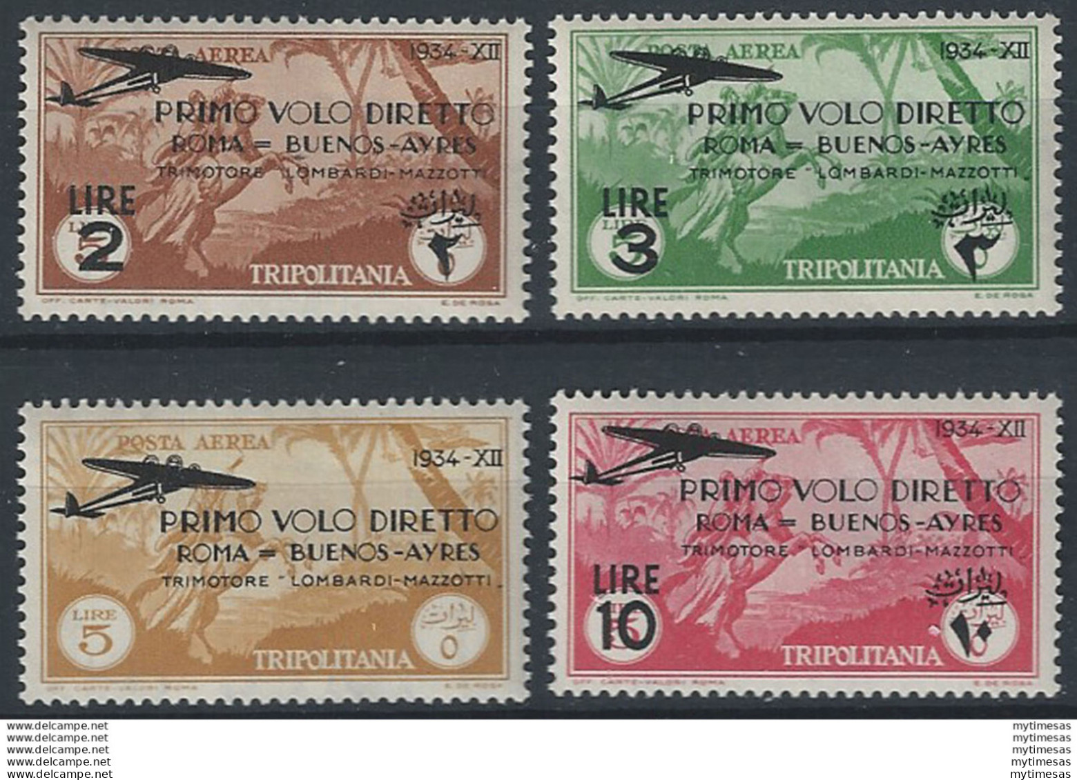 1934 Tripolitania Roma-Buenos Aires 4v. MNH Sassone N. A30/33 - Other & Unclassified