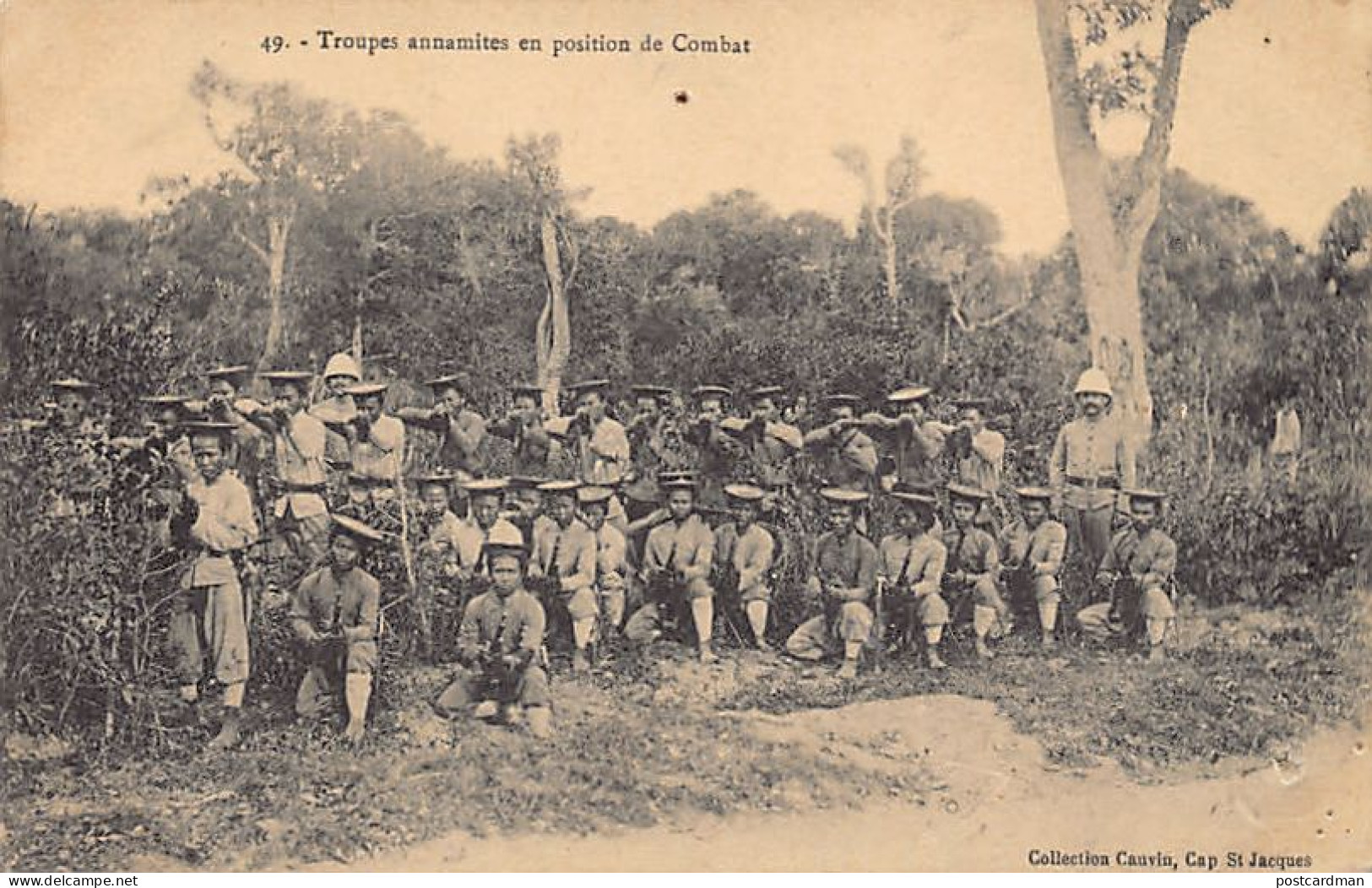 Vietnam - CAP SAINT-JACQUES - Troupes Annamites En Position De Combat - Ed. Cauvin 49 - Vietnam