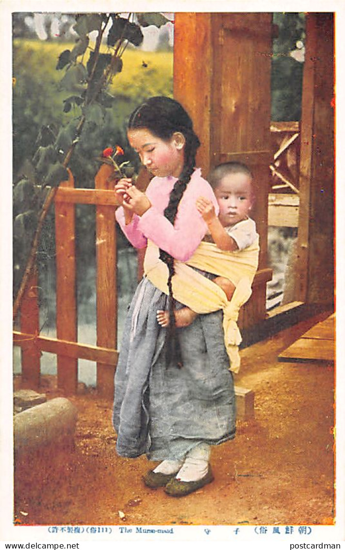 Korea - The Nurse-maid, Korean Girl Carrying Her Brother - Korea, South