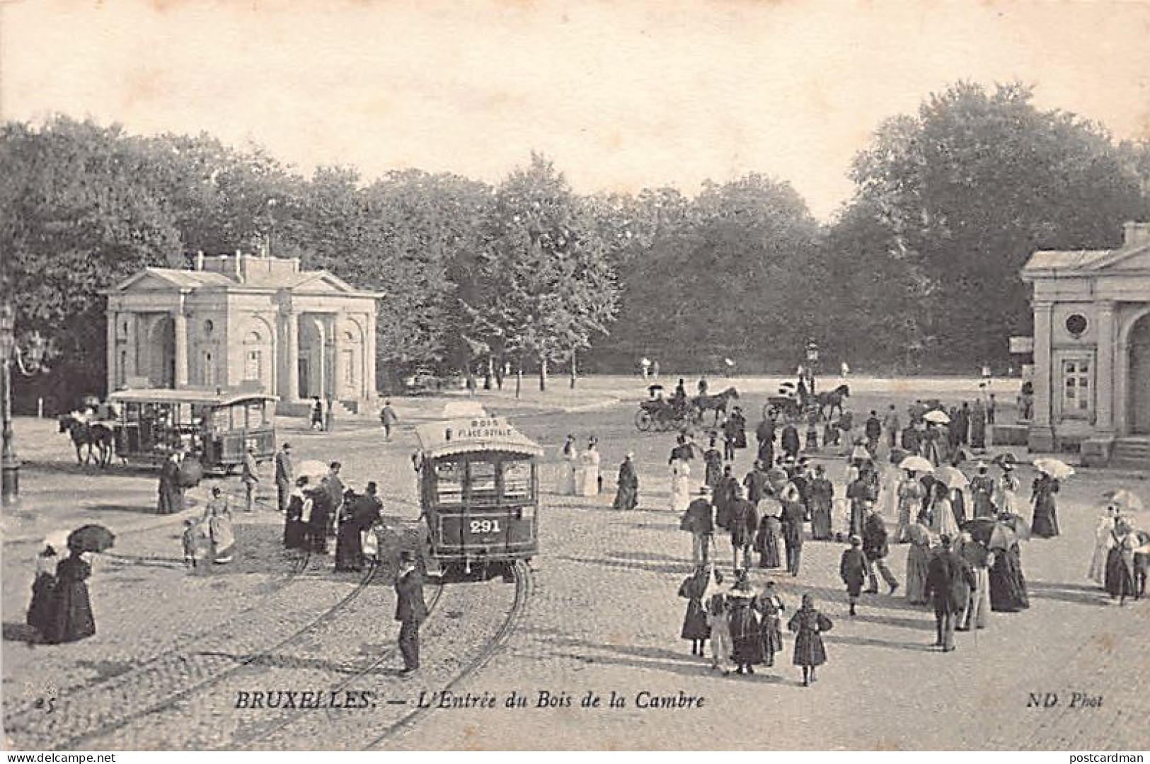 Belgique - BRUXELLES - Tram 291 Direction Bois Place Royale à L'entrée Du Bois De La Cambre - Ed. Neurdein ND Phot. 25 - Nahverkehr, Oberirdisch
