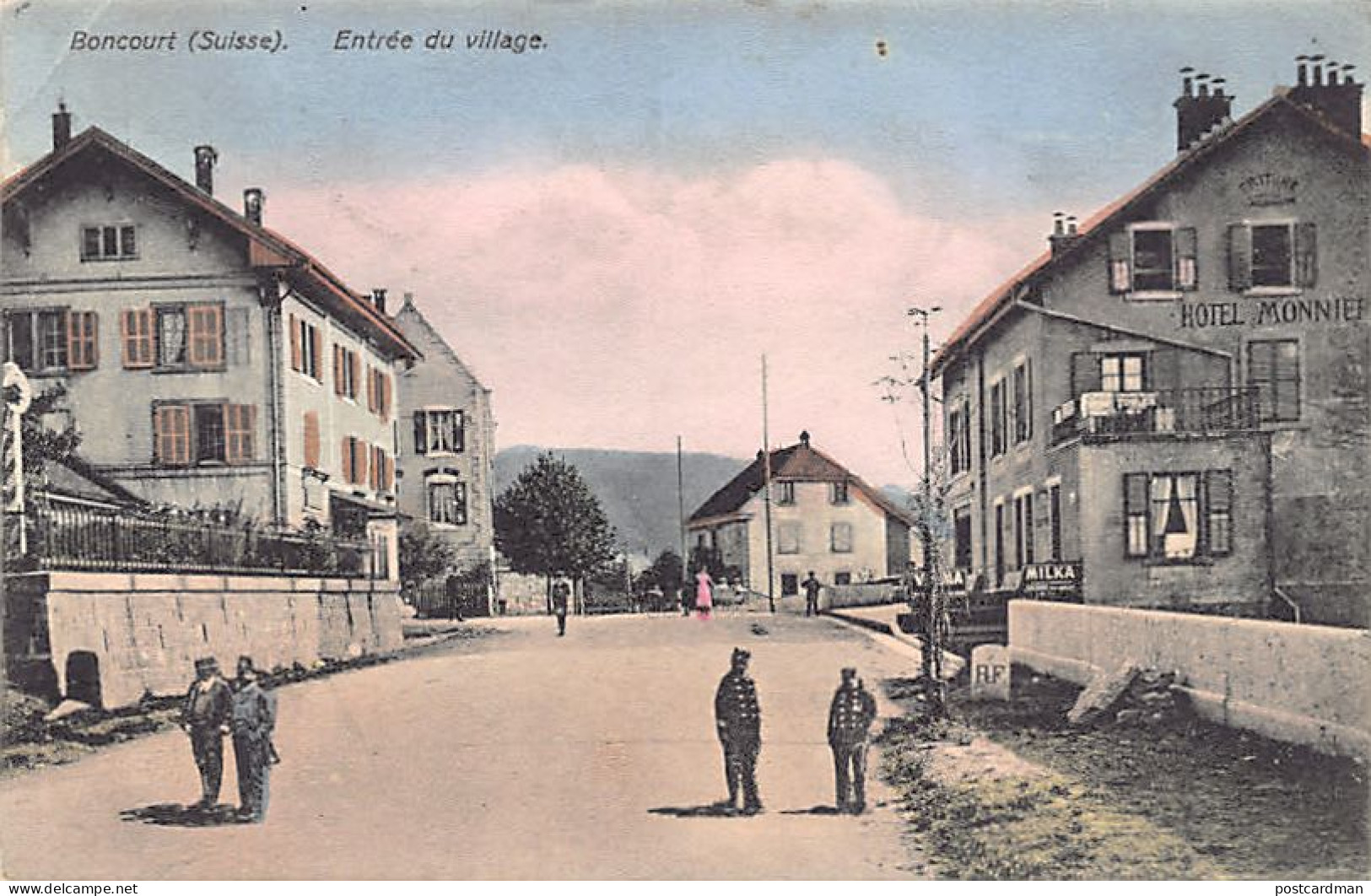 Suisse - BONCOURT (JU) Entrée Du Village - Hôtel Monnier - Ed. T. Jacot 951 - Boncourt