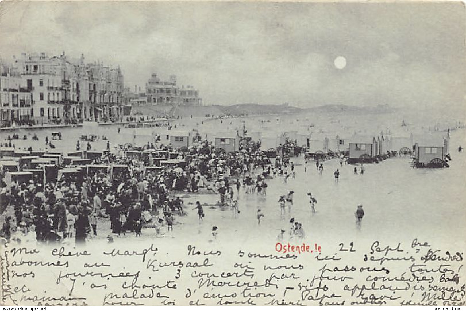 België - OOSTENDE (W. Vl.) - Het Strand - Jaar 1898 - Oostende