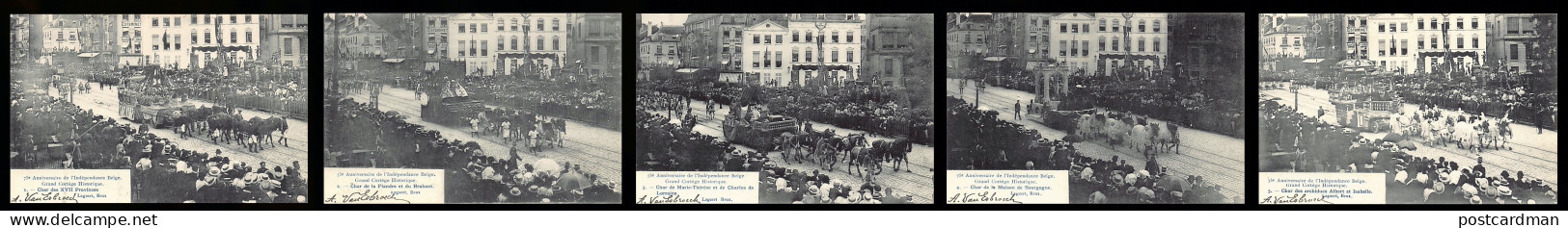 BRUXELLES - 75ème Anniversaire De L'Indépendance - Grand Cortège Historique - Série De 30 Cartes Postales - Ed. Lagaert - Sonstige & Ohne Zuordnung