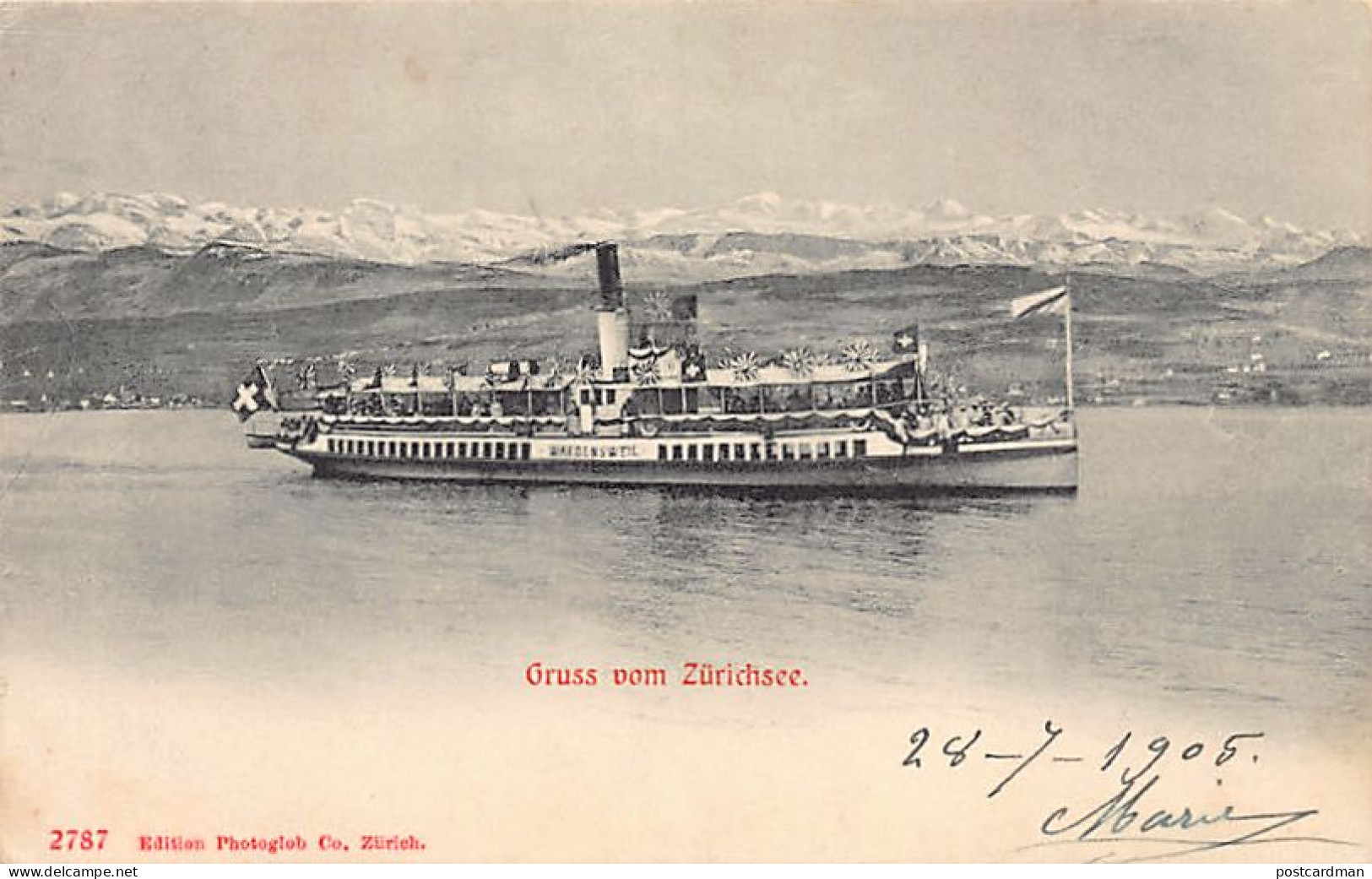 ZÜRICH - Zürichsee - Dampfer Waedensweil - Verlag Photoglob Co 2787 - Zürich