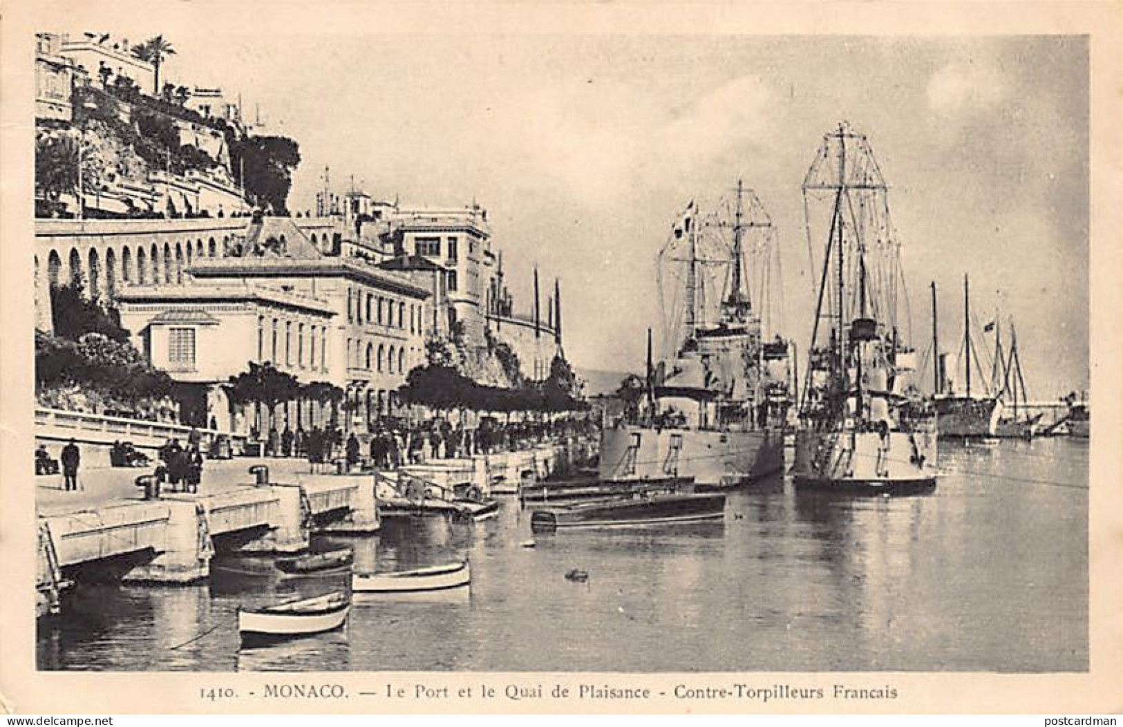 MONACO - Le Port Et Le Quai De Plaisance - Contre-torpilleurs Français - Ed. La Cigogne 1410 - Autres & Non Classés