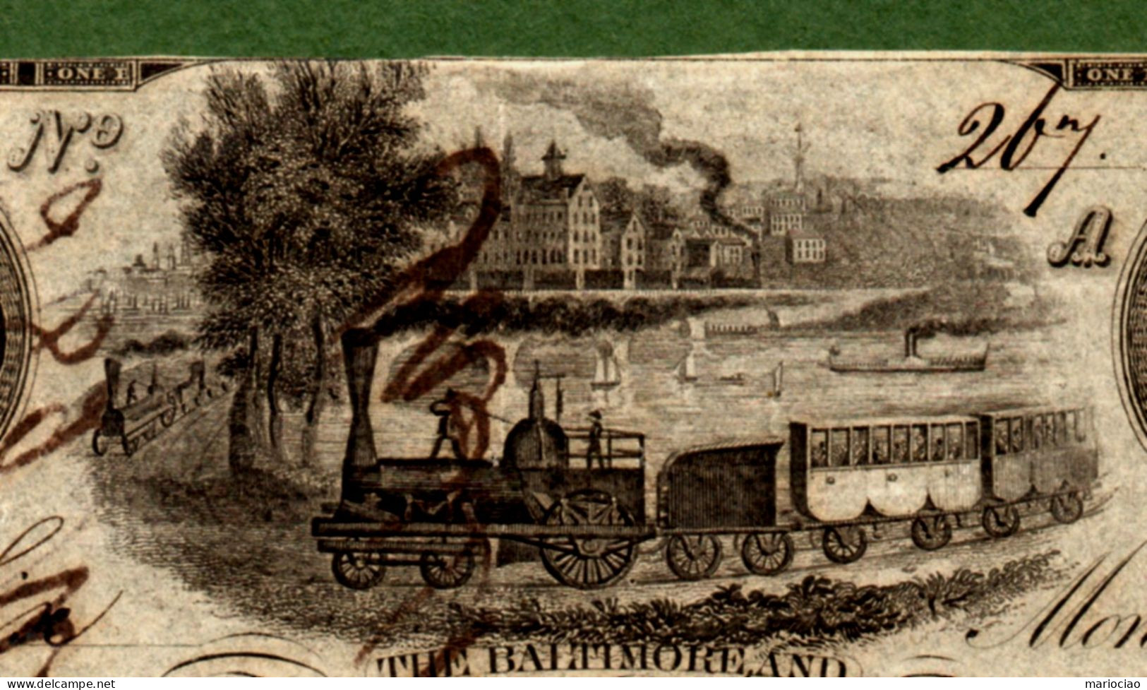 USA Note THE BALTIMORE AND SUSQUEHANNA RAILROAD 1838 $100 N.267 - Sonstige & Ohne Zuordnung