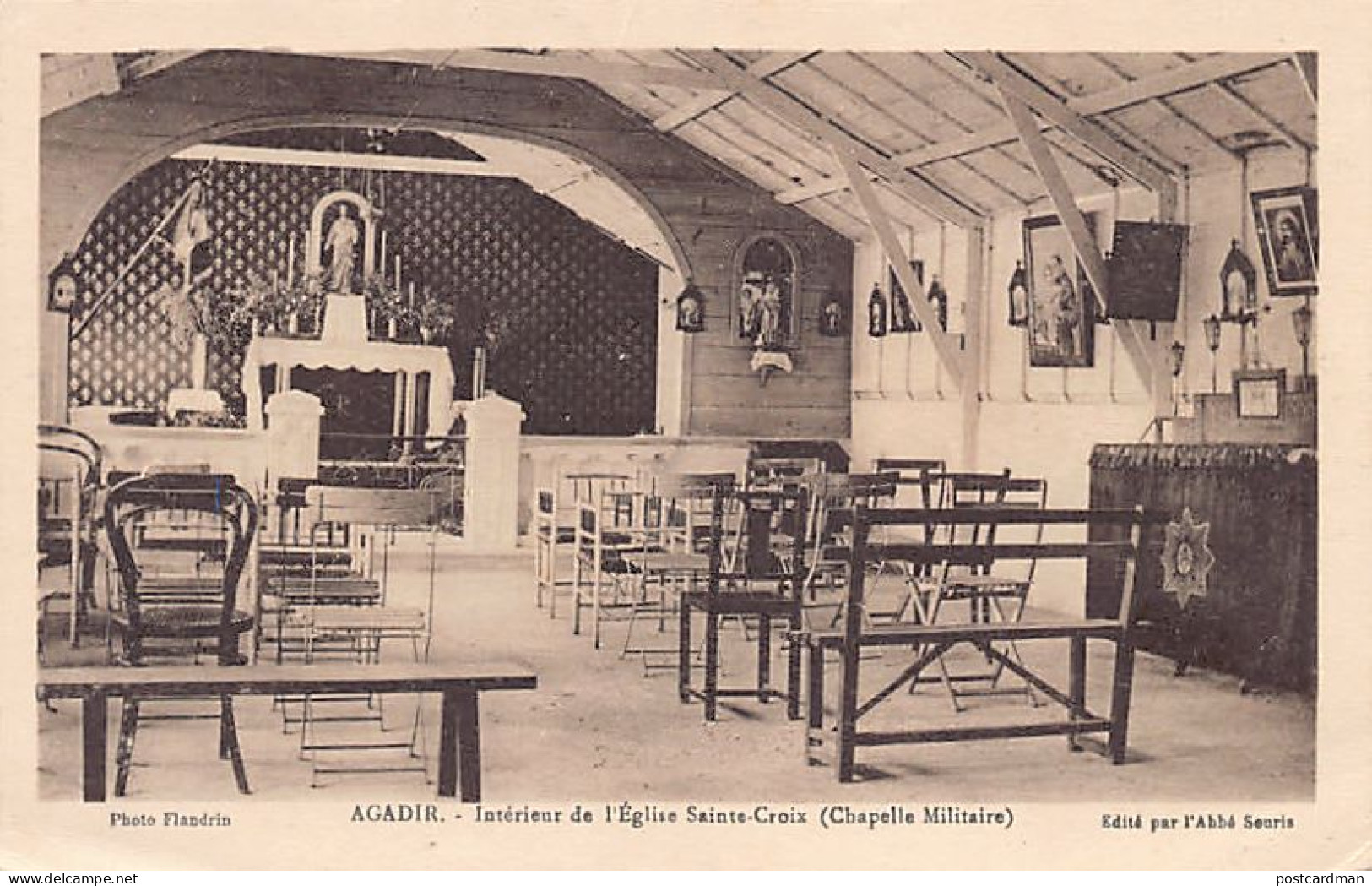 Maroc - AGADIR - Intérieur De L'église Sainte-Croix (chapelle Militaire) - Ed. Abbé Souris - Photo Flandrin  - Agadir