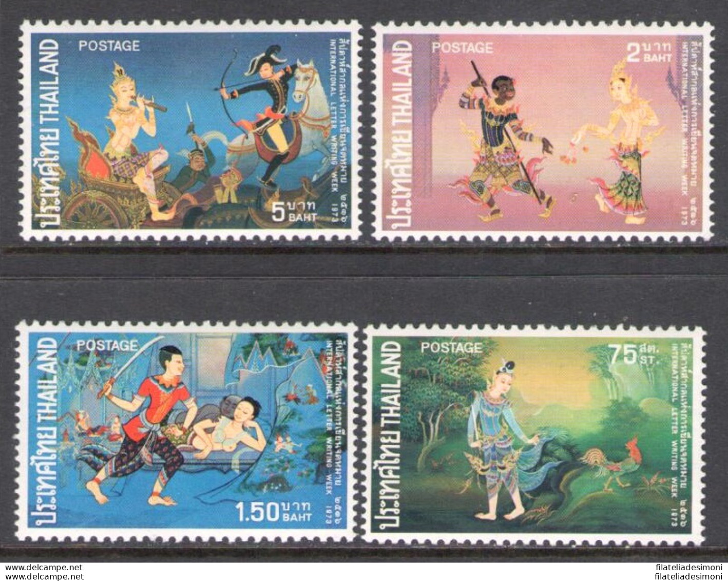 1973 Thailand ,Tailandia - SG 776-779 - Settimana Corrispondenza-International Correspondence Week 4 Valori MNH** - Thailand