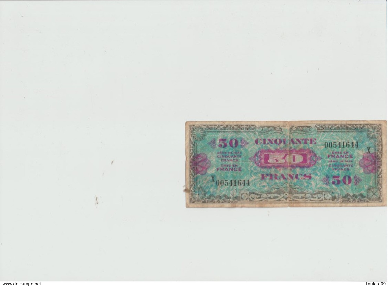 France -1944-billet De 50francs - Sin Clasificación